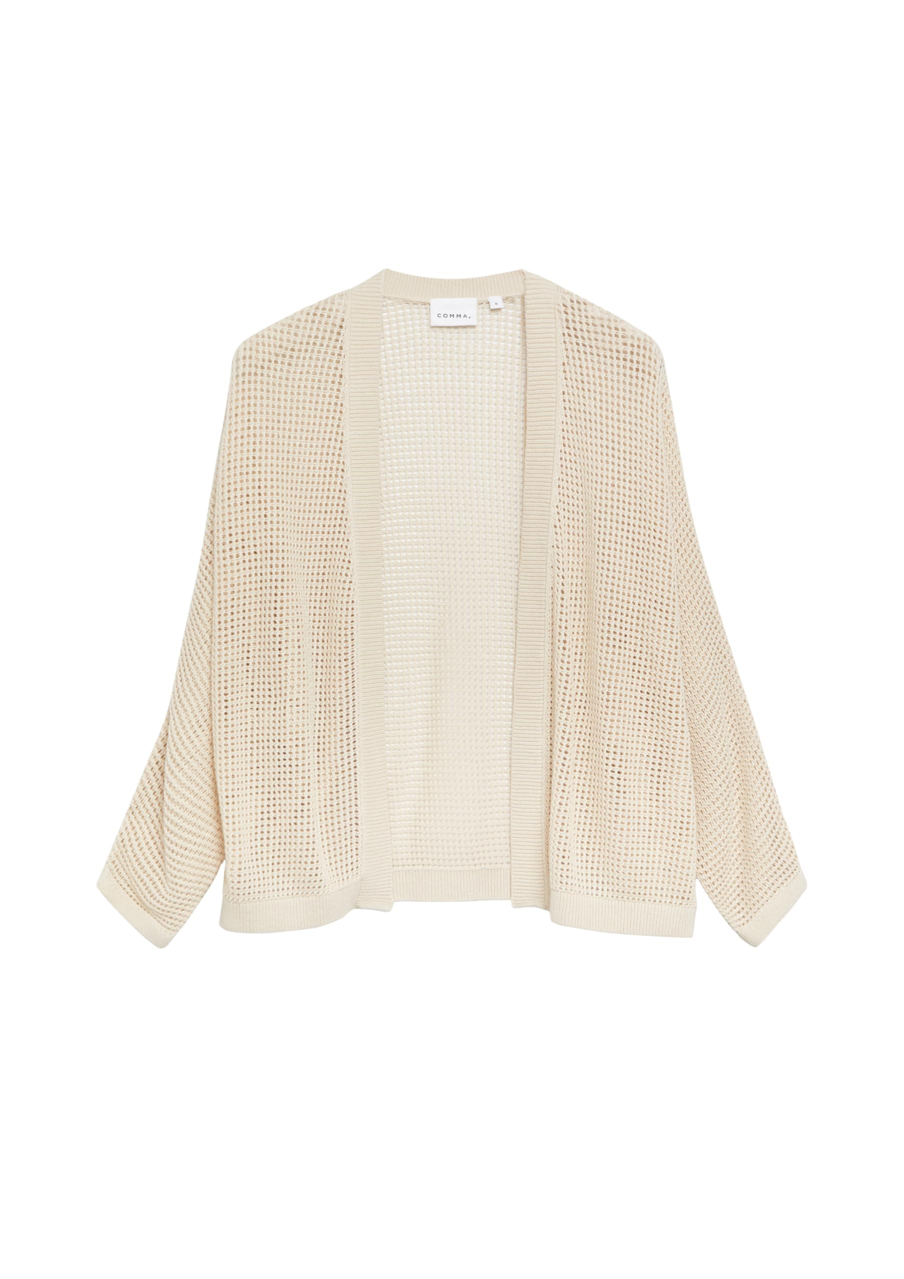 comma-strickjacke-ajourmuster-loose-fit-xl-beige image 3