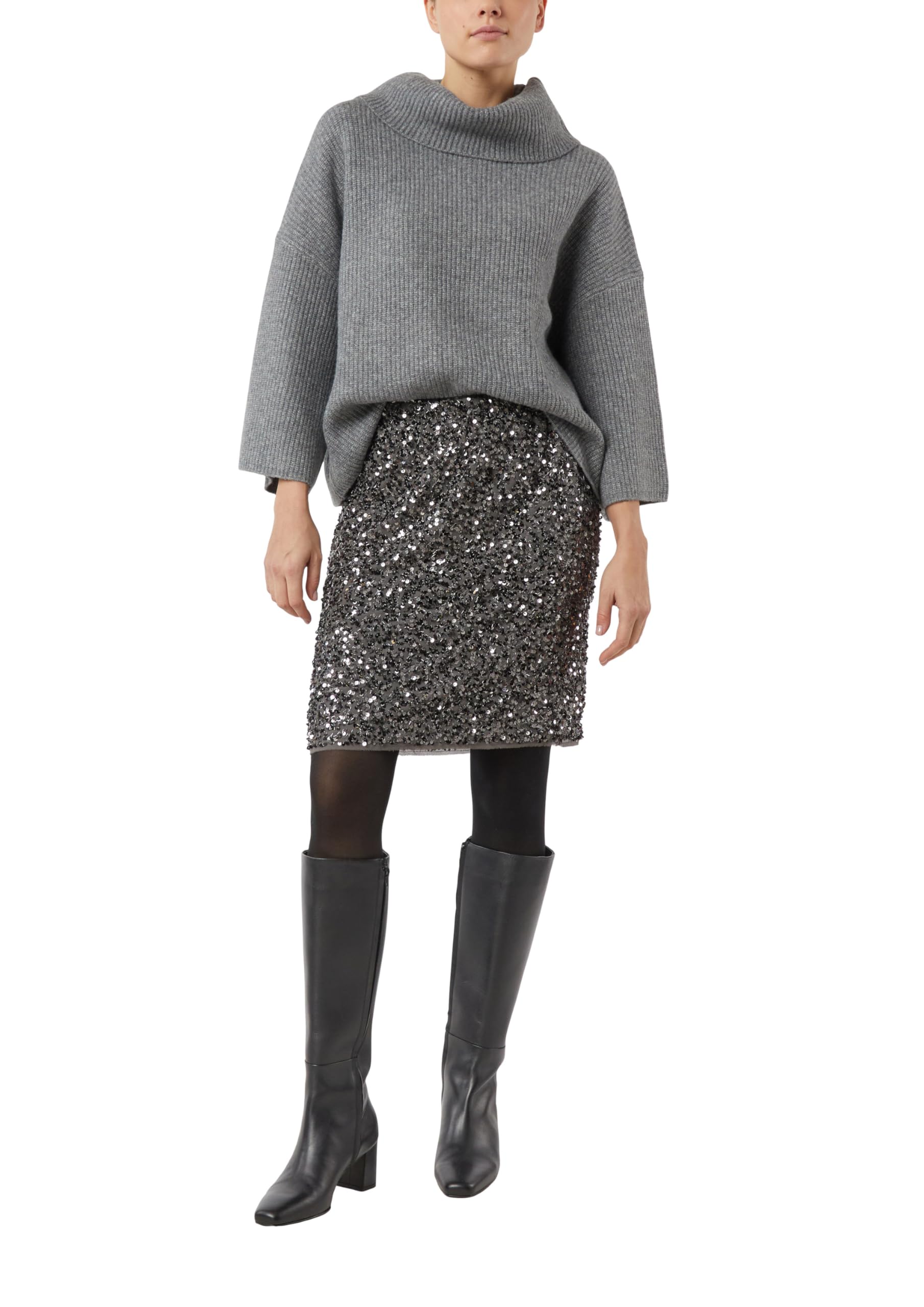 comma-skirts-paillettenrock-mini-schwarz-gr-38 image 1