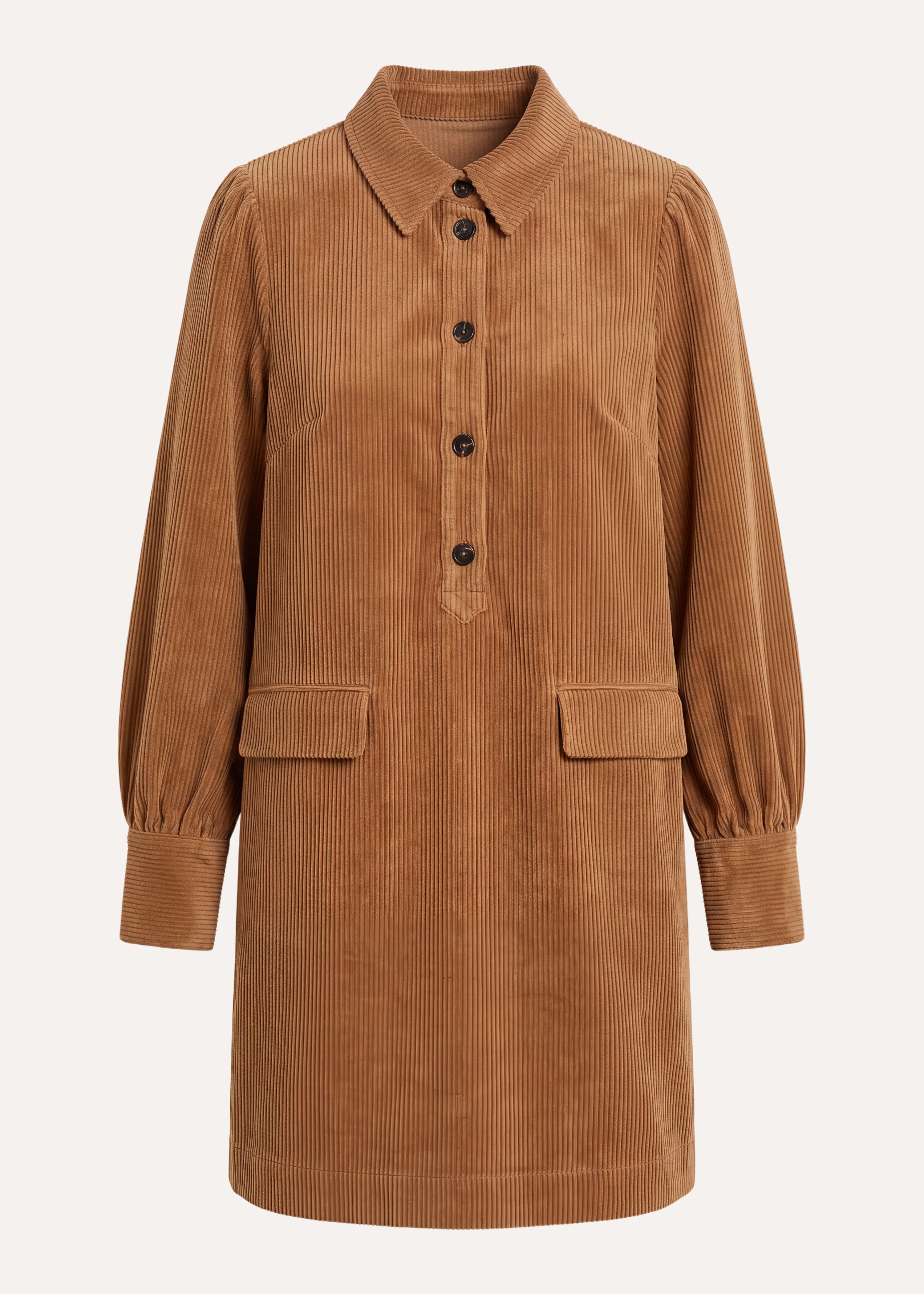 la-f-e-marabout-e-gamine-kleid-camel-cord-kurz image 6
