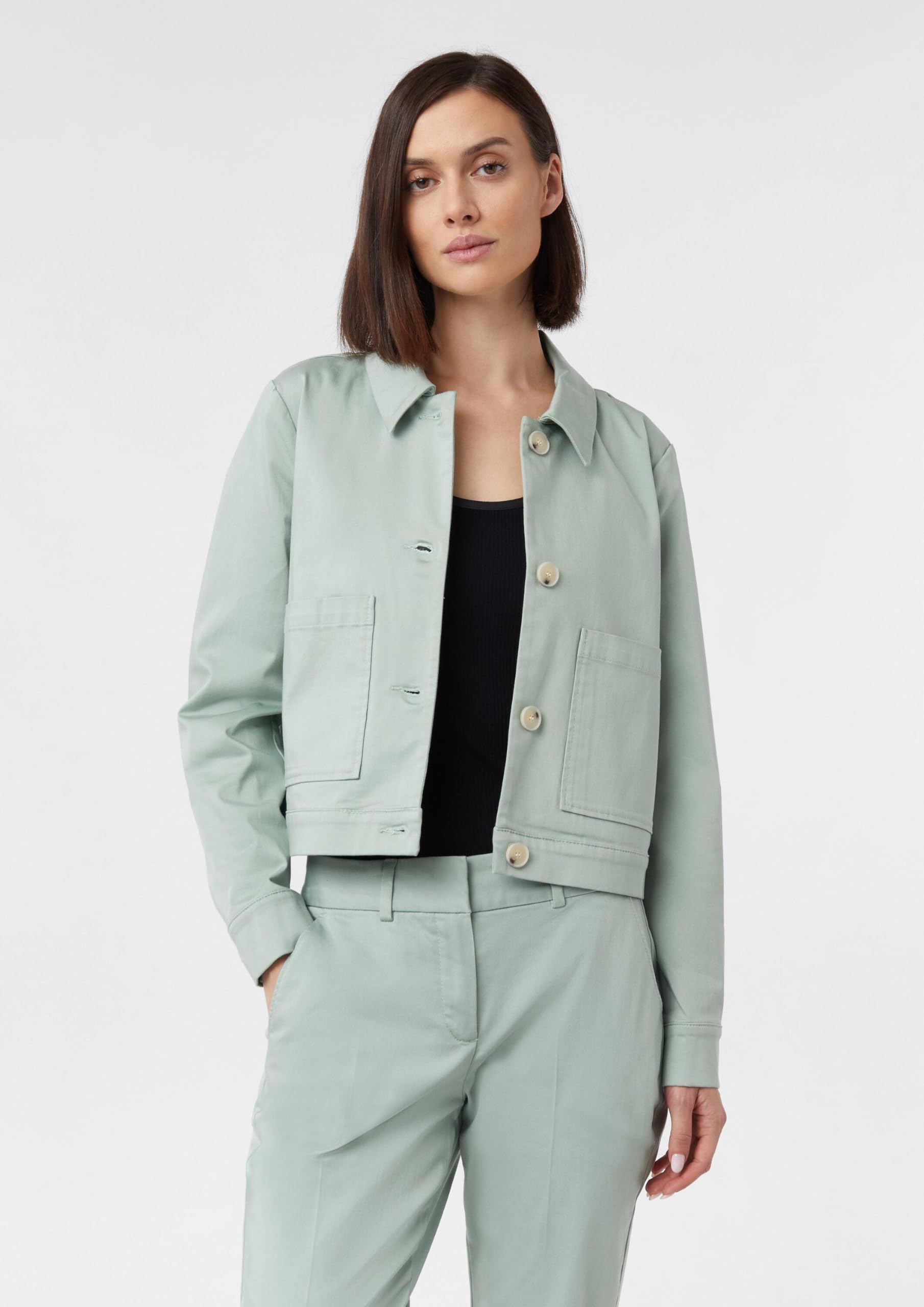comma-jackets-baumwollsatin-jacke-boxy-fit-hemdkragen image 3