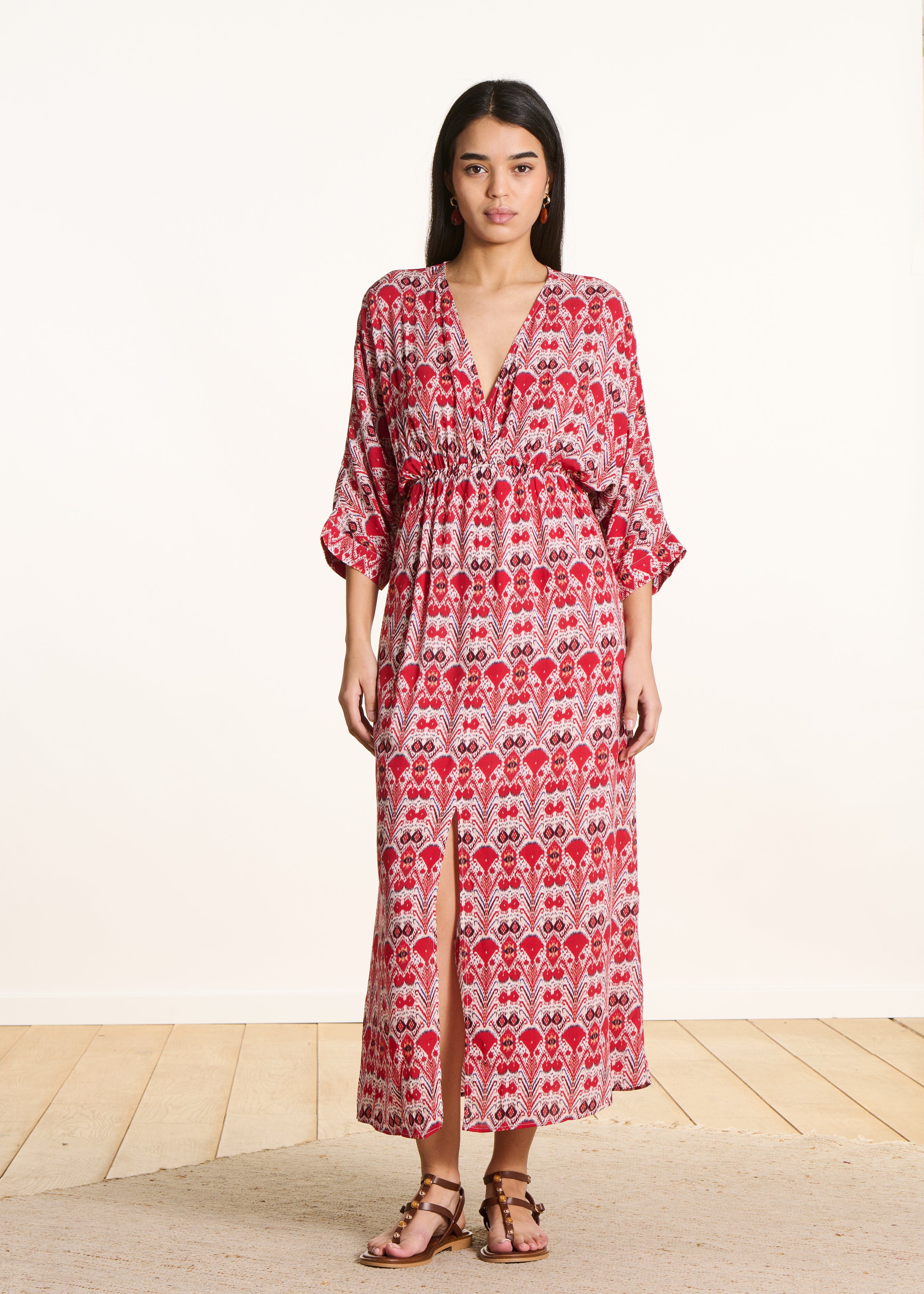 la-f-e-marabout-e-dacre-maxikleid-rot-ecovero-wickel image 2