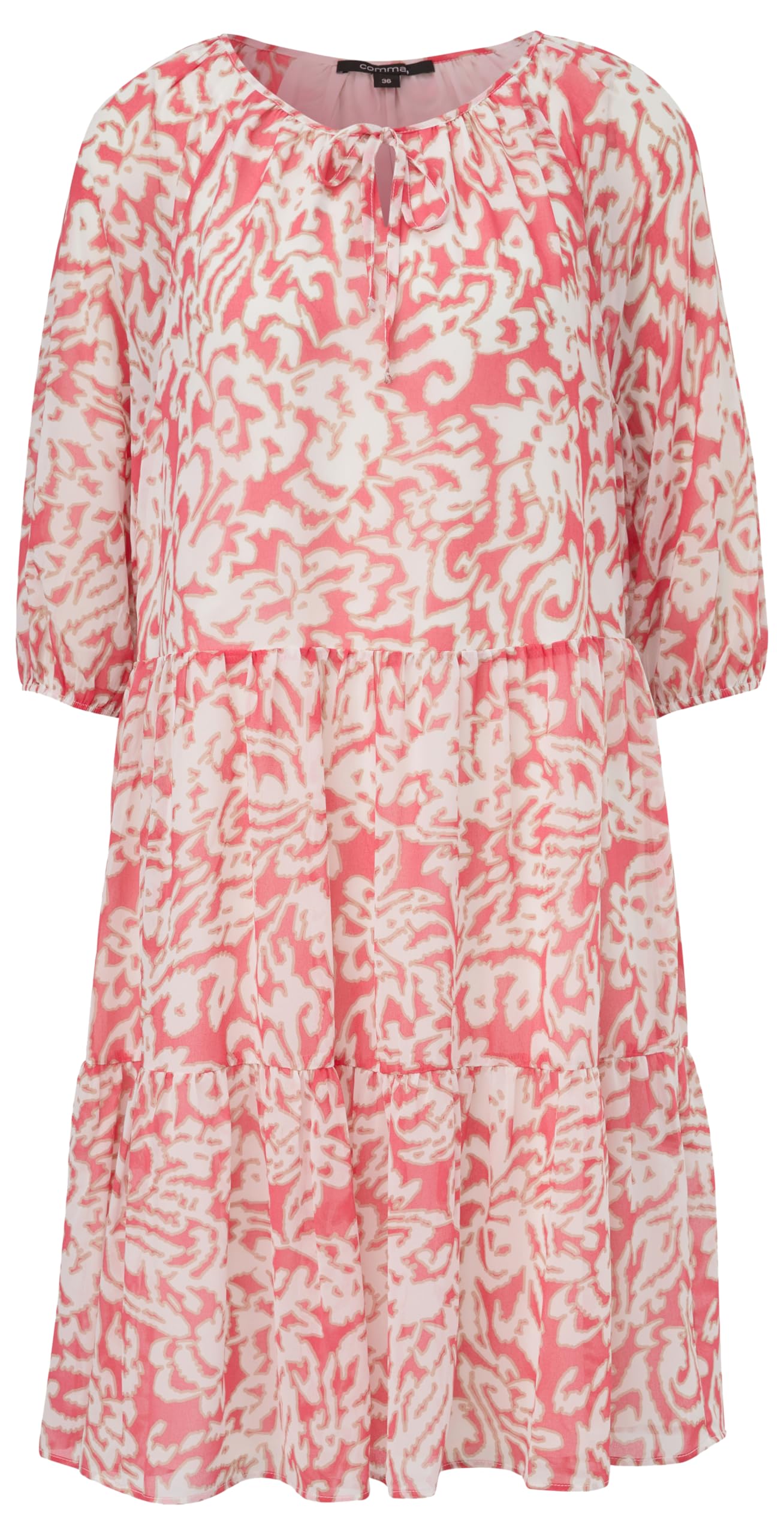 comma-2148165-midi-kleid-chiffon-pink-damen image 1
