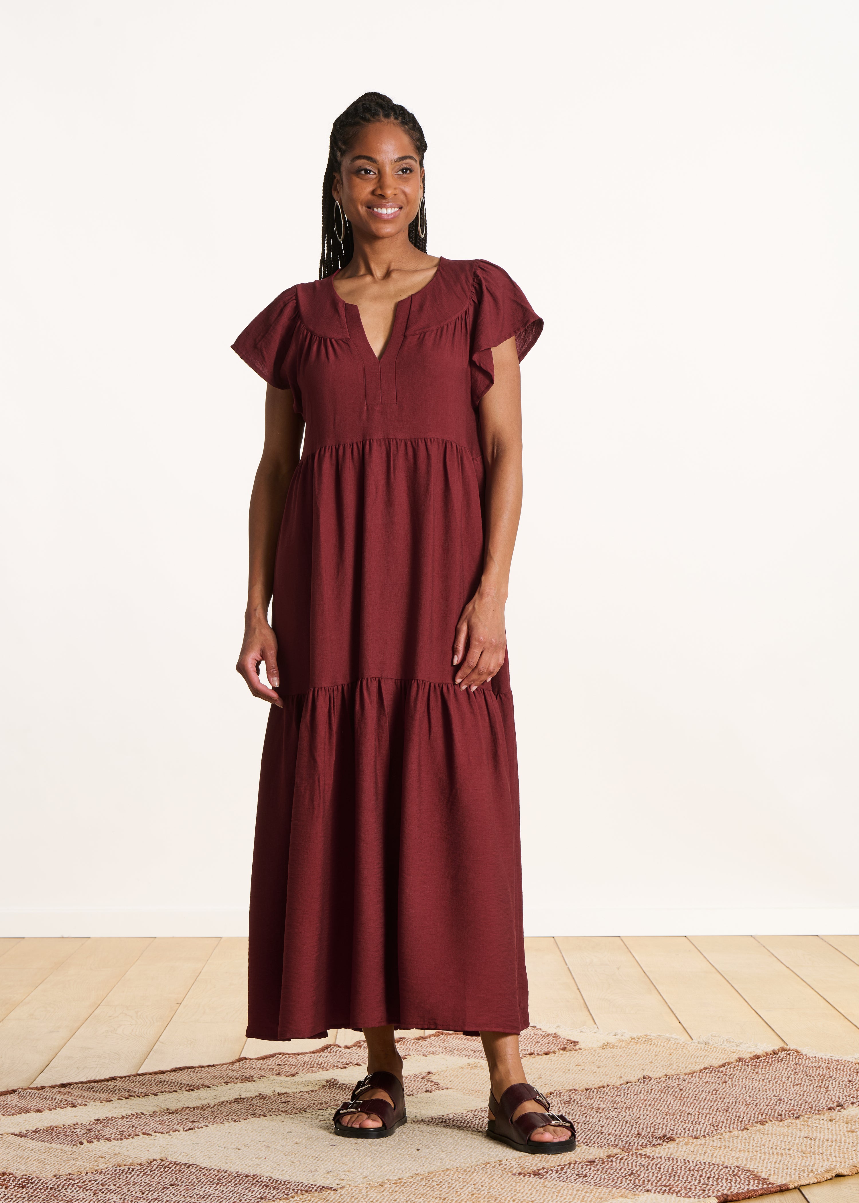 la-f-e-marabout-e-fomiga-kleid-bordeaux-lang-jacquard image 1