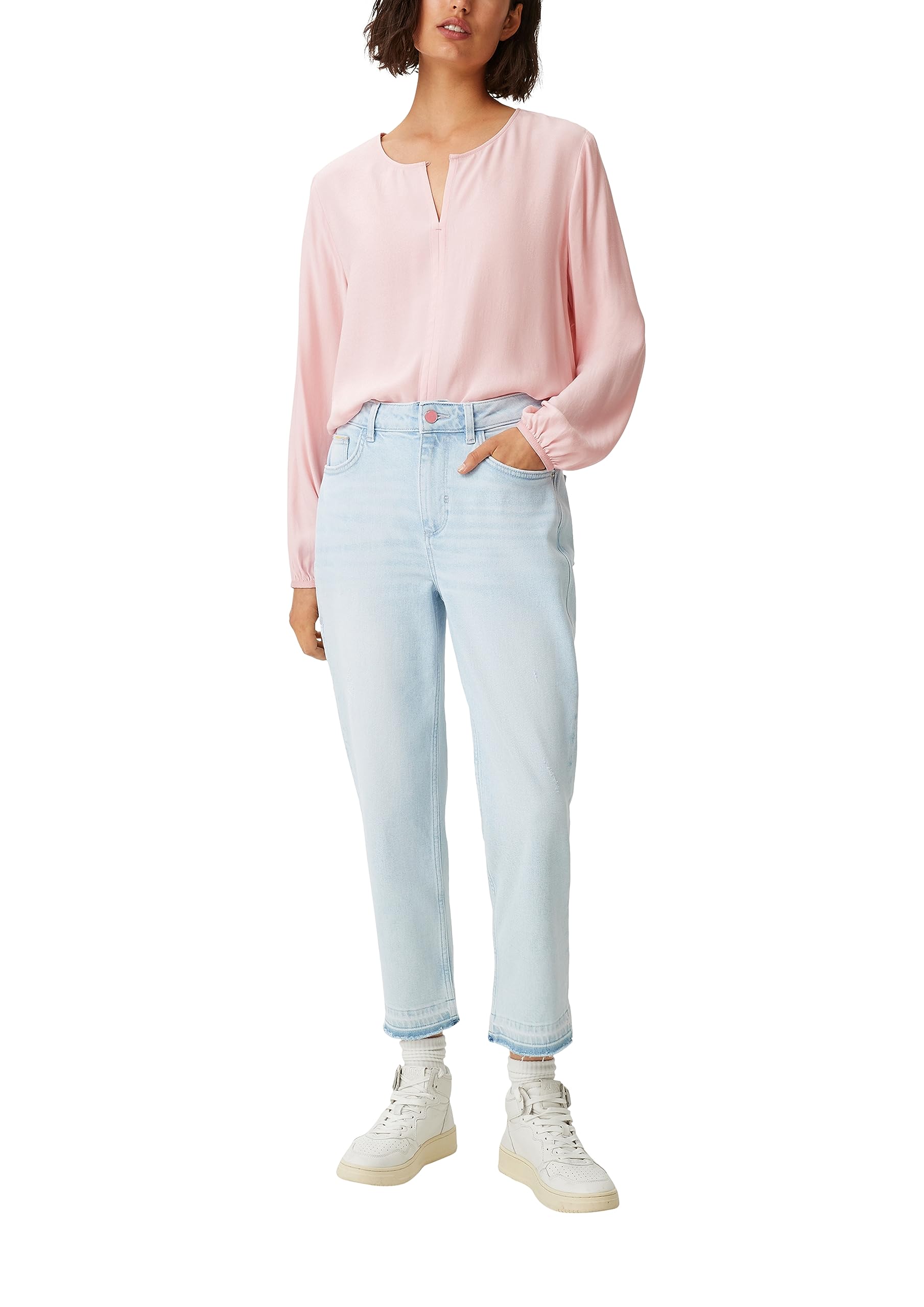 comma-langarmbluse-viskose-wei-damenbluse-cut-out image 3
