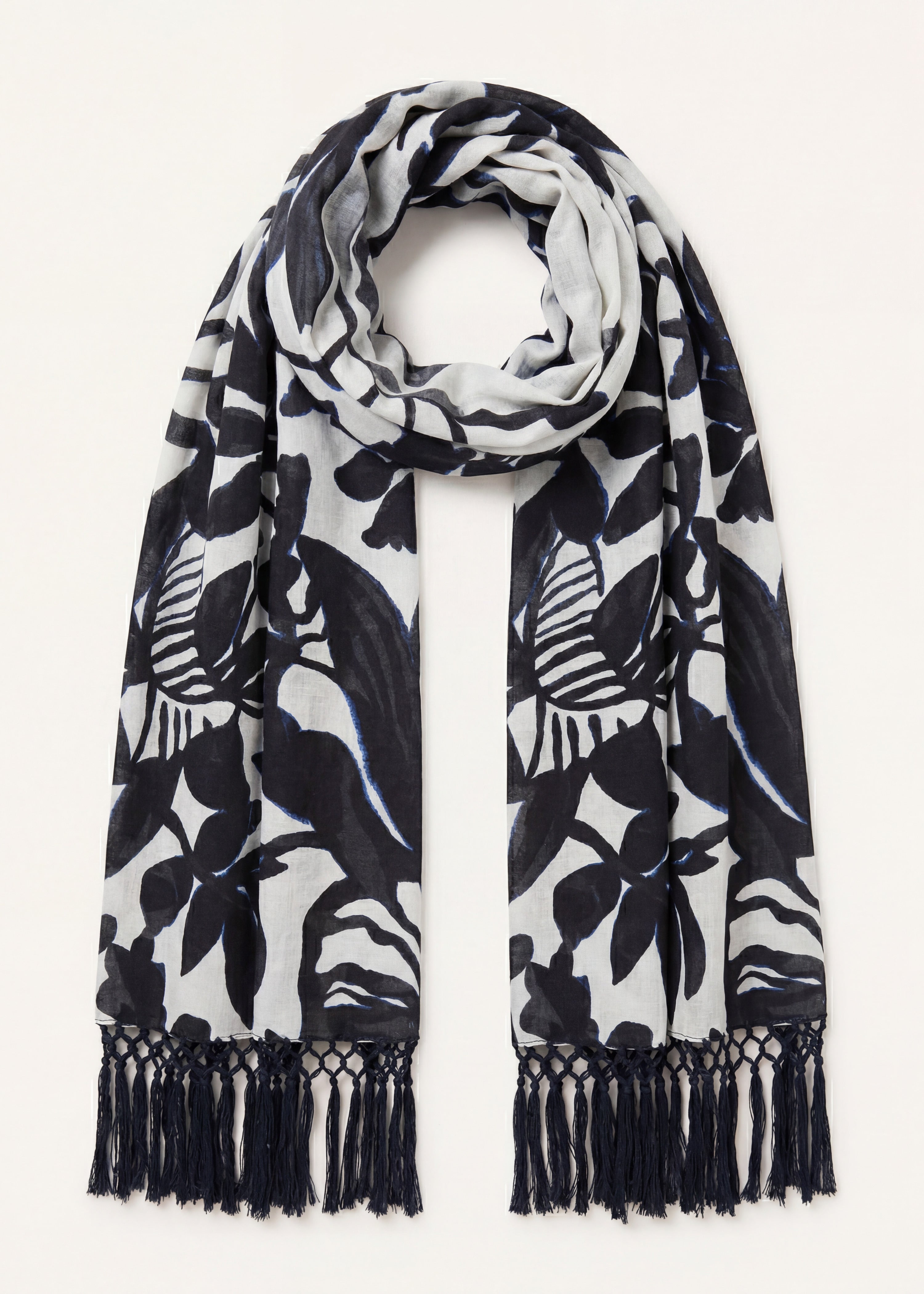 la-f-e-marabout-e-foulard-tuch-ecru-schwarz-floral-baumwolle image 4