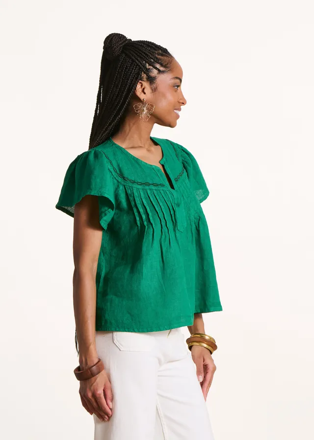 la-f-e-marabout-e-florax-top-damen-gr-n-gr-38-leinen image 1
