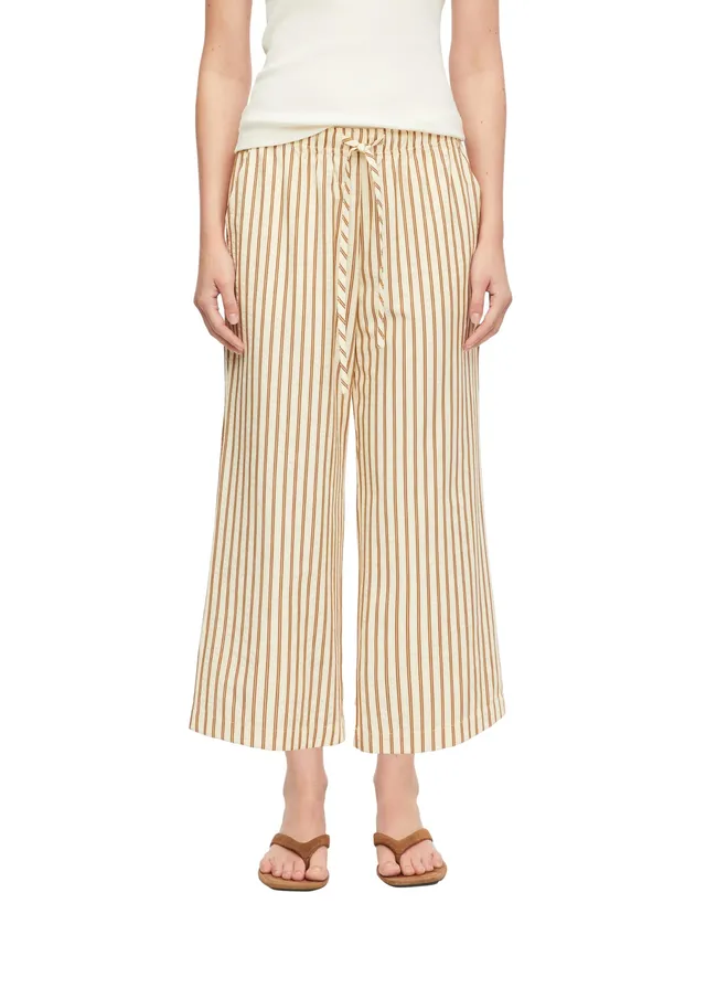 comma-trousers-culotte-hose-seersucker-bindeg-rtel-gr-34 image 1