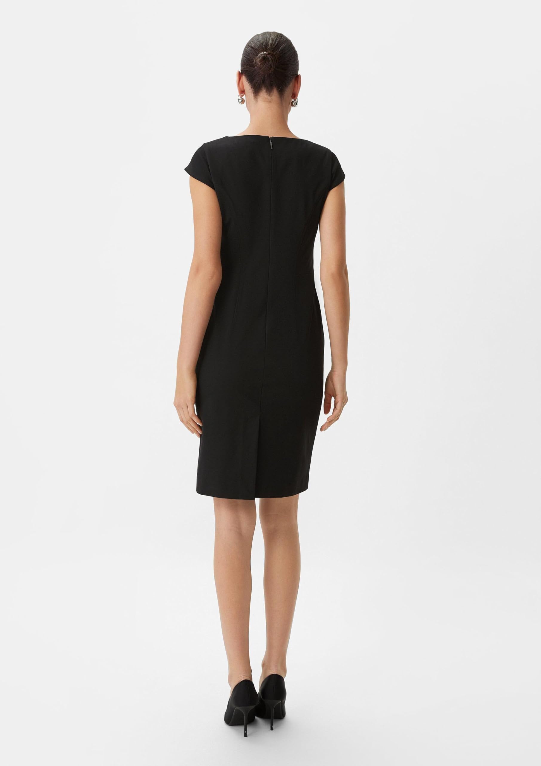 comma-kleid-mit-kapp-rmeln-navy-damenkleid-kurz image 6