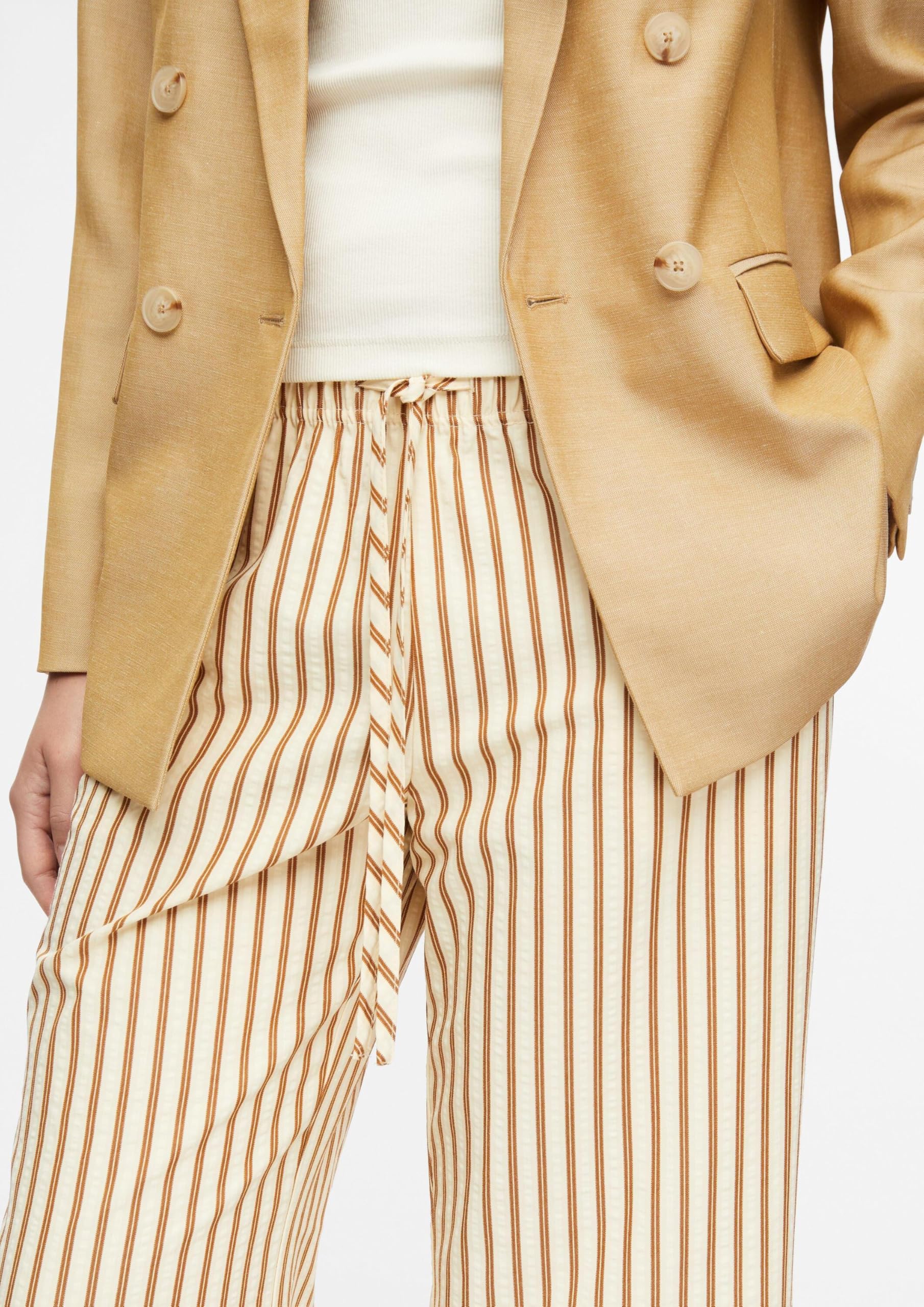 comma-trousers-culotte-hose-seersucker-bindeg-rtel-gr-34 image 4