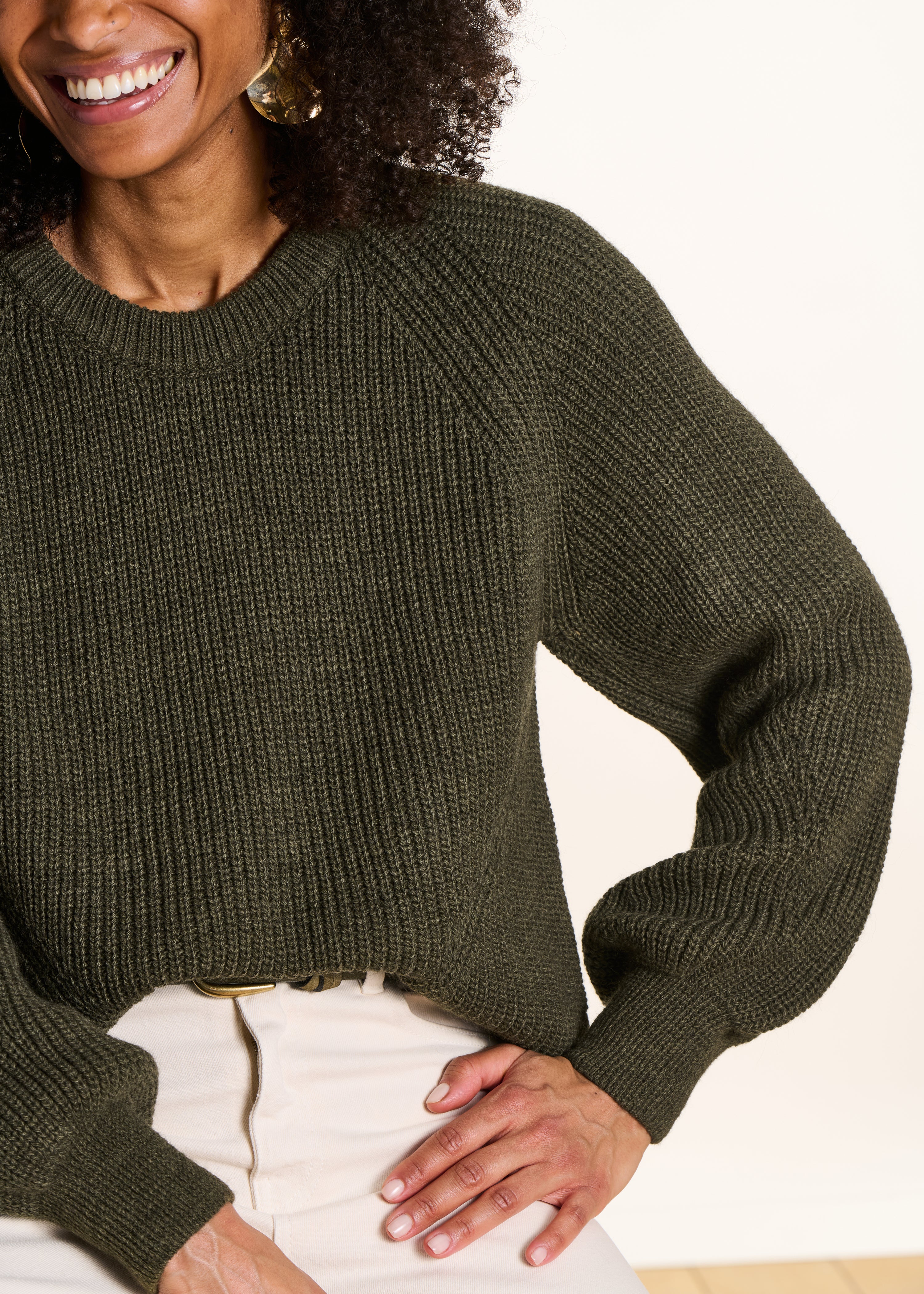 la-f-e-marabout-e-egiste-pullover-khaki-rundhals-langarm image 5
