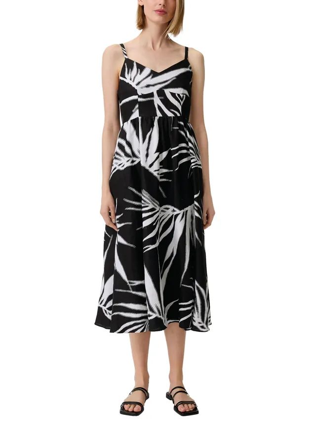 comma-dresses-midikleid-leinen-allovermuster image 1