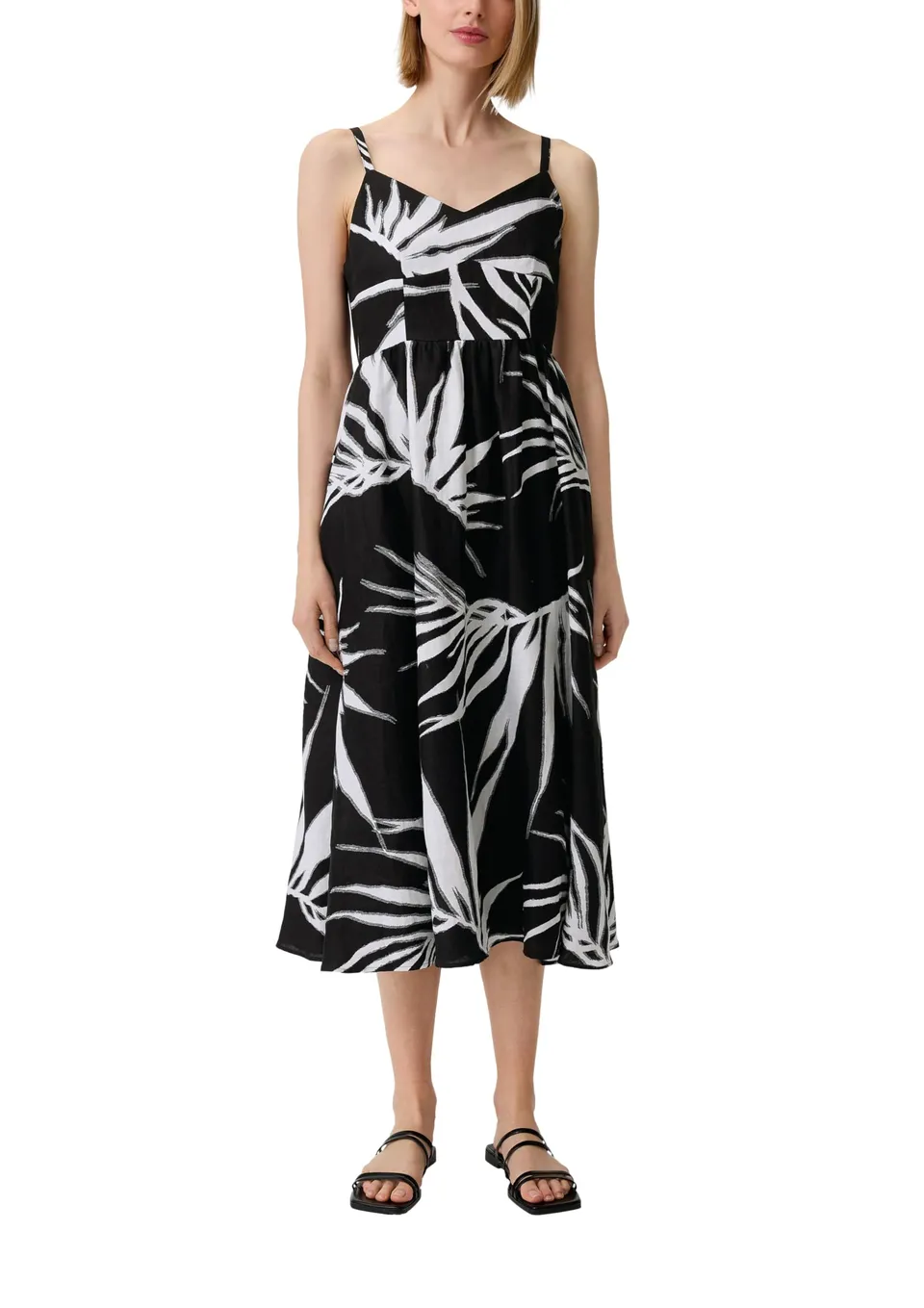 comma-dresses-midikleid-leinen-allovermuster image 1