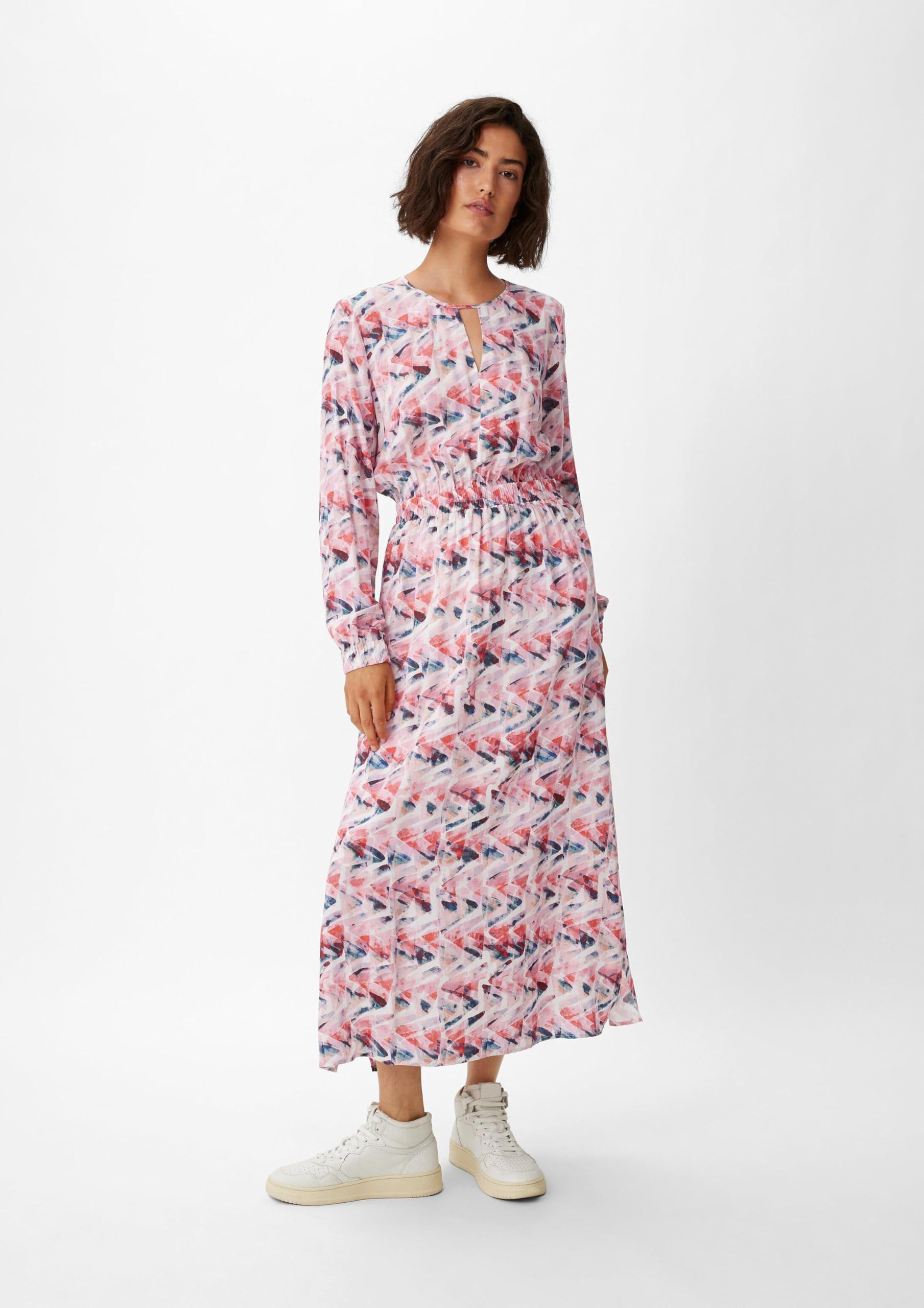 comma-maxi-kleid-damen-viskose-pfirsich-gr-38-langarm image 5