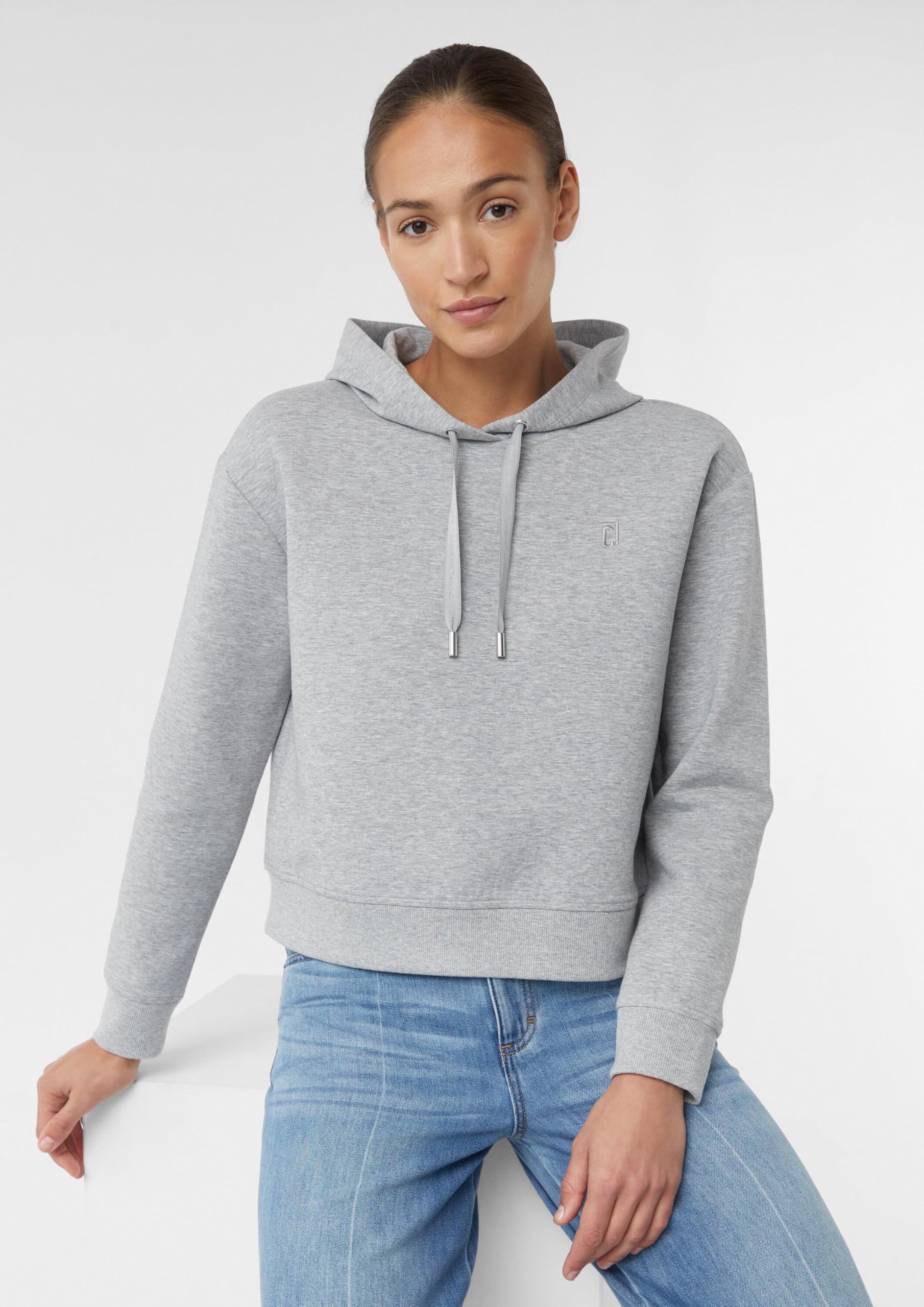 comma-verk-rztes-sweatshirt-kapuze-logo-stickerei-steingrau-44 image 7