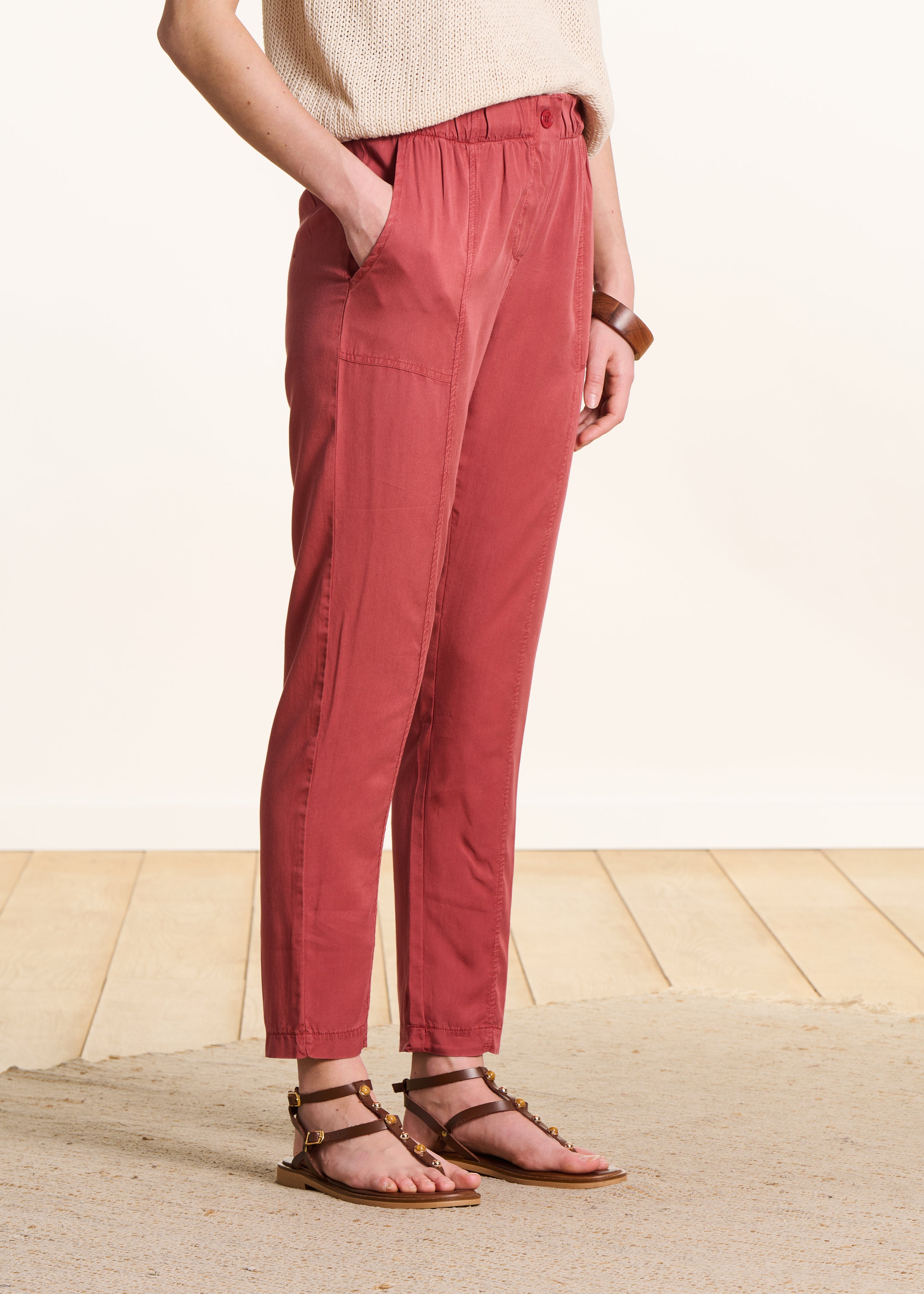 la-f-e-marabout-e-pantalons-hose-rot-lyocell-gummibund image 2