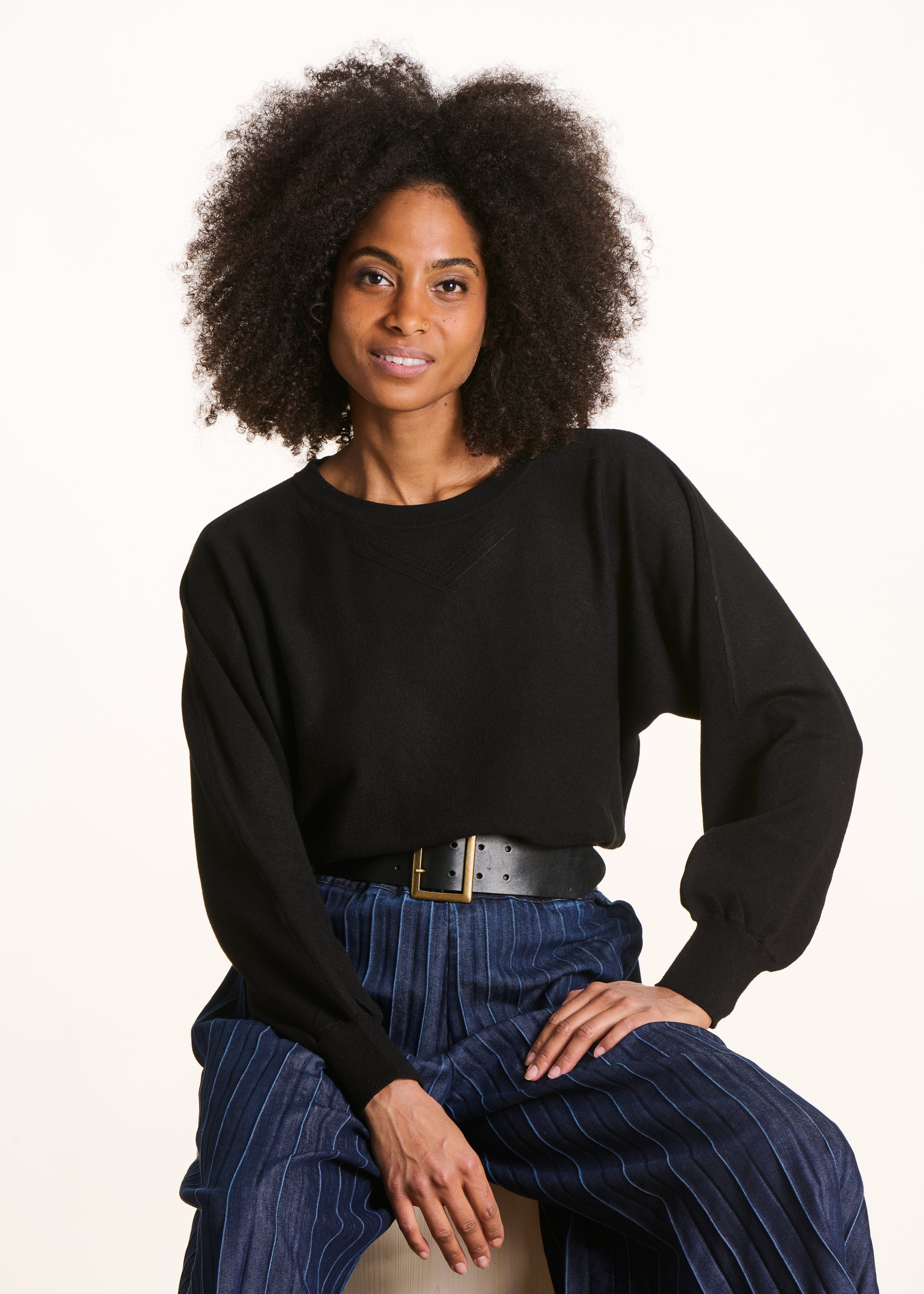 la-f-e-marabout-e-pullover-schwarz-feinstrick-fledermaus image 1