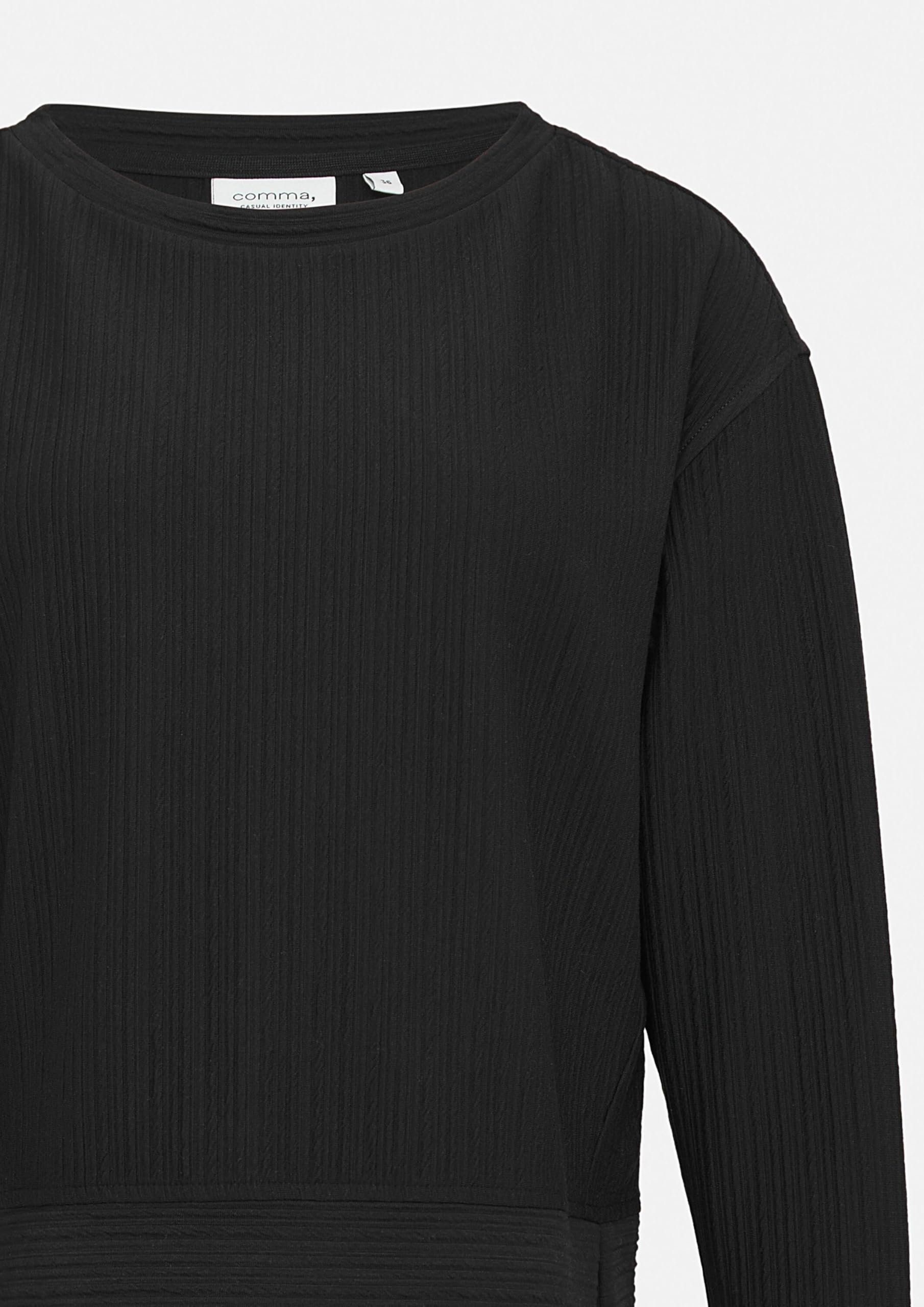 comma-strukturiertes-sweatshirt-pullover-gr-e-38-mit-b-ndchen image 6