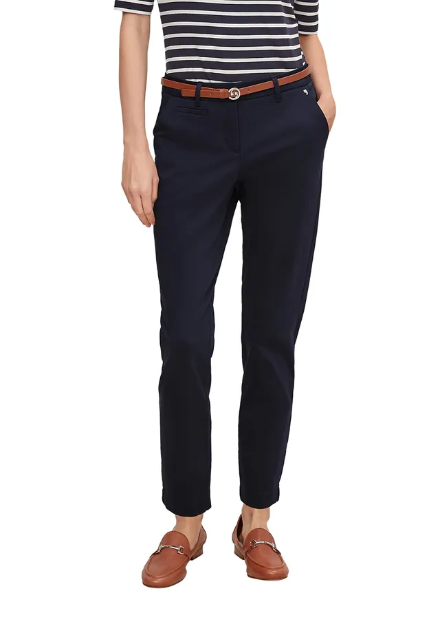 comma-chino-damen-chino-hose-navy-gr-e-34-mit-g-rtel image 1