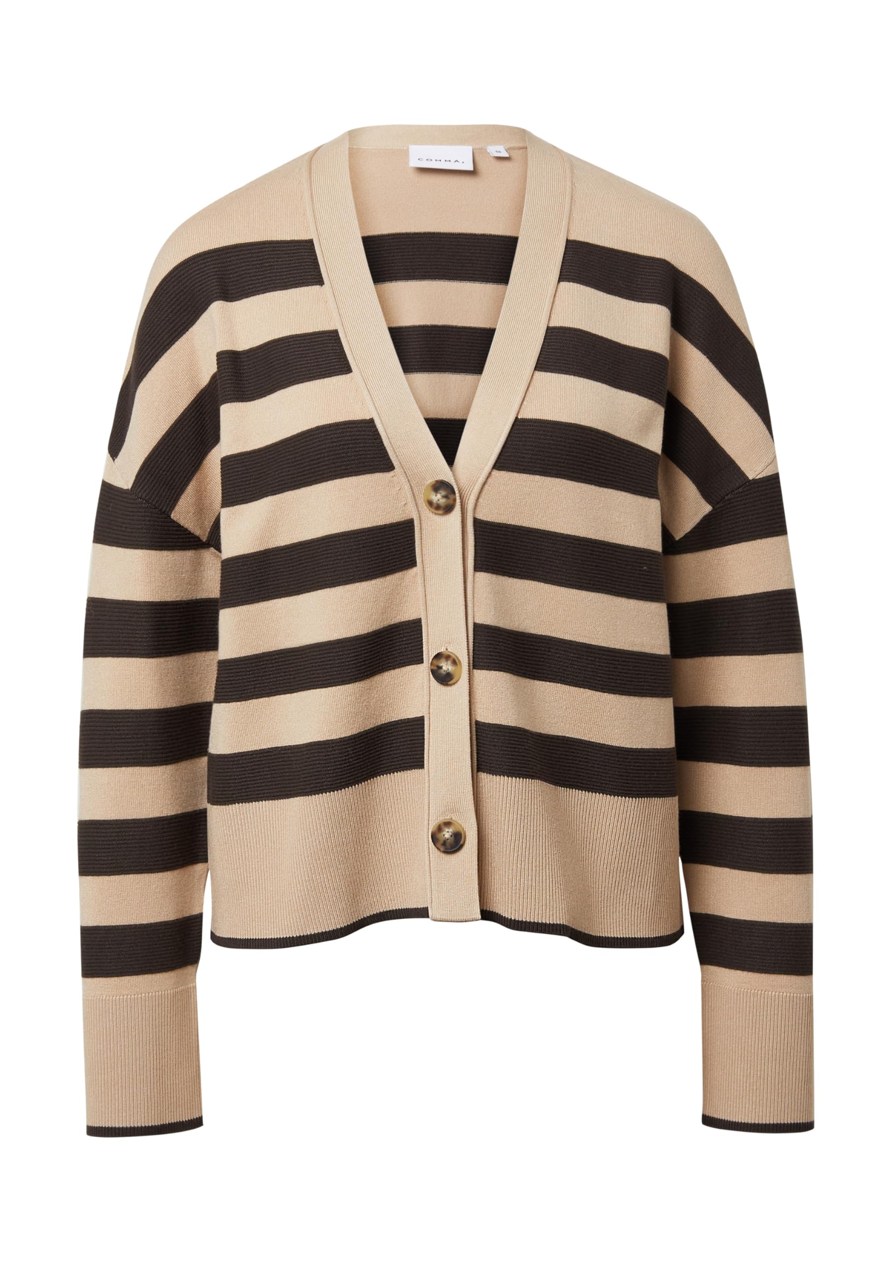 comma-gestreifter-cardigan-strickjacke-creme-boxy-style image 4