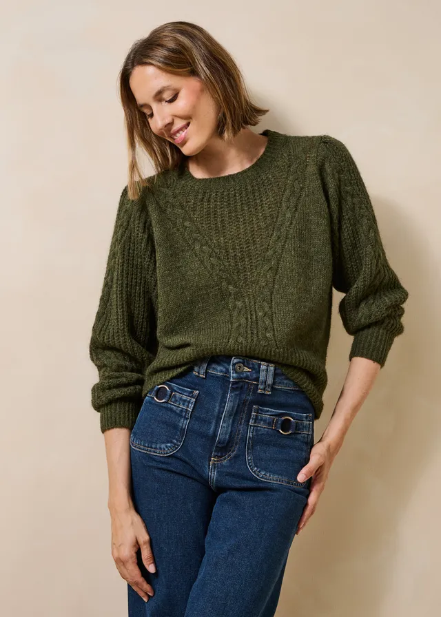 la-f-e-marabout-e-garera-pullover-khaki-zopf image 1