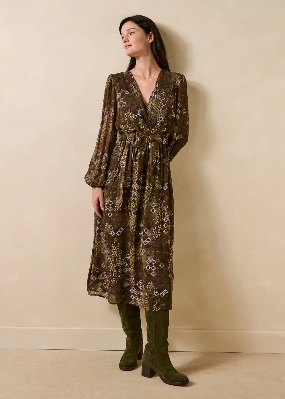 la-f-e-marabout-e-robes-reola-kleid-gr-n-ethno-print image 1