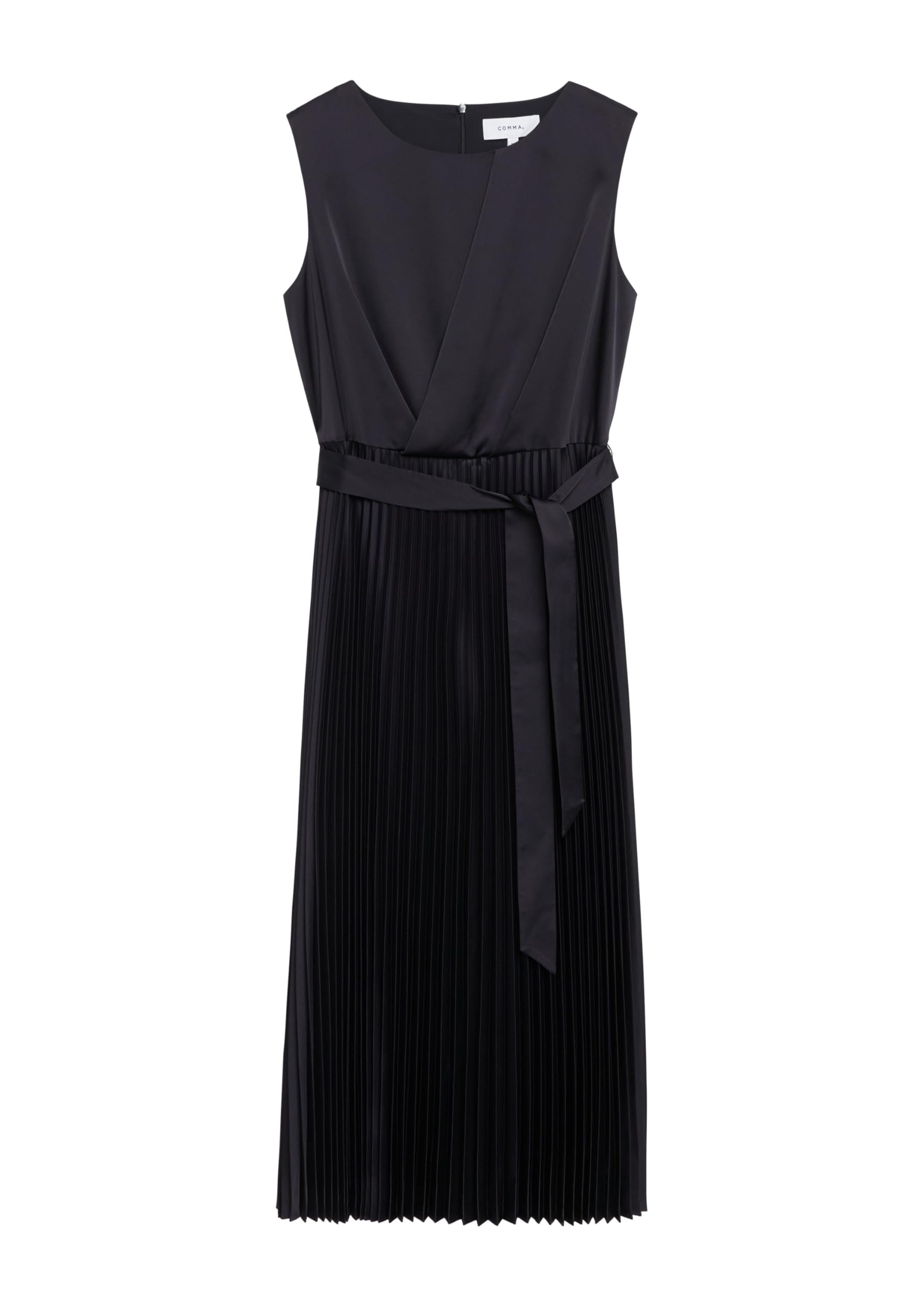comma-satin-plissee-midi-kleid-bindeg-rtel-gr-42 image 3