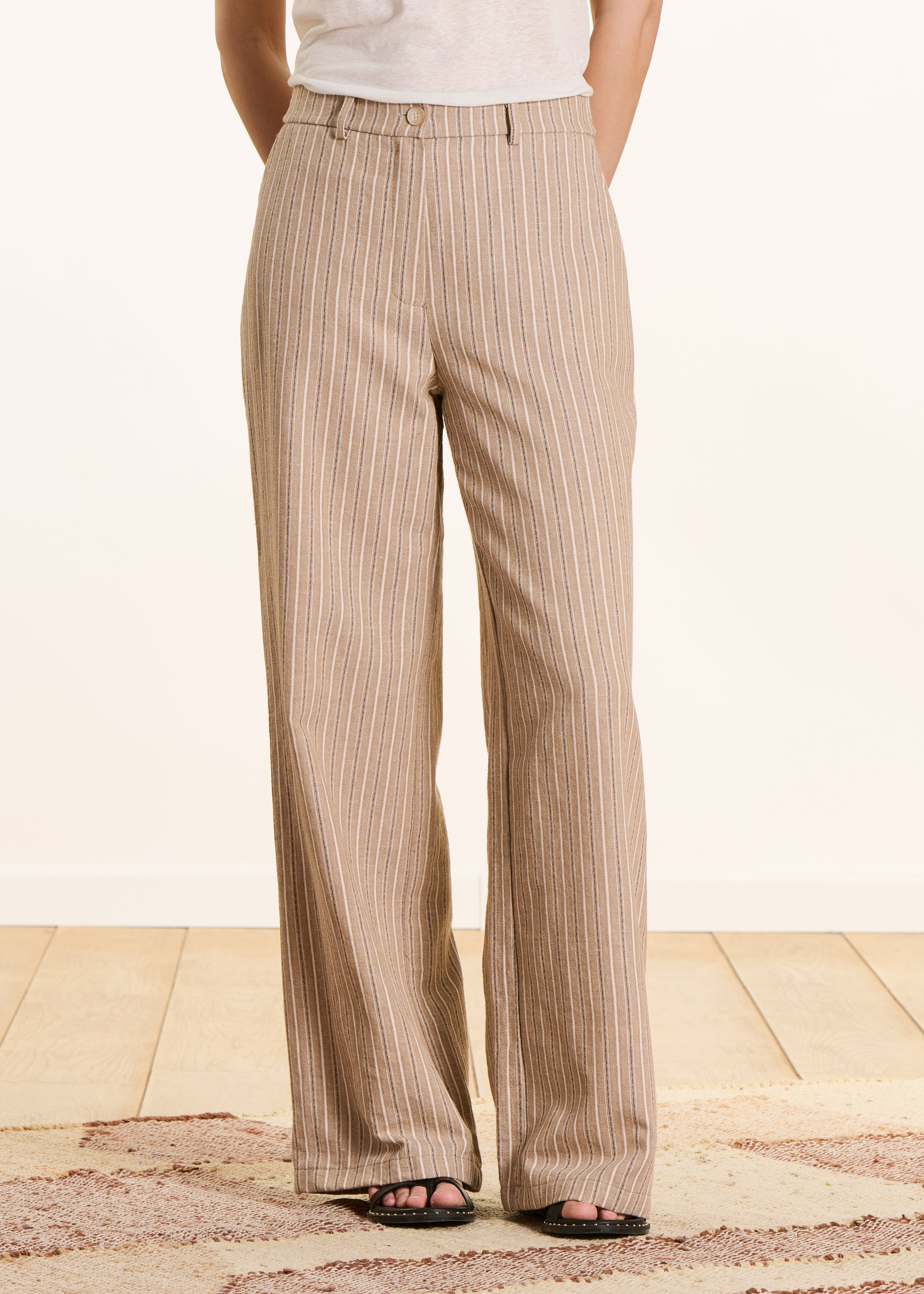 la-f-e-marabout-e-blandin-hose-damen-beige-gestreift image 2