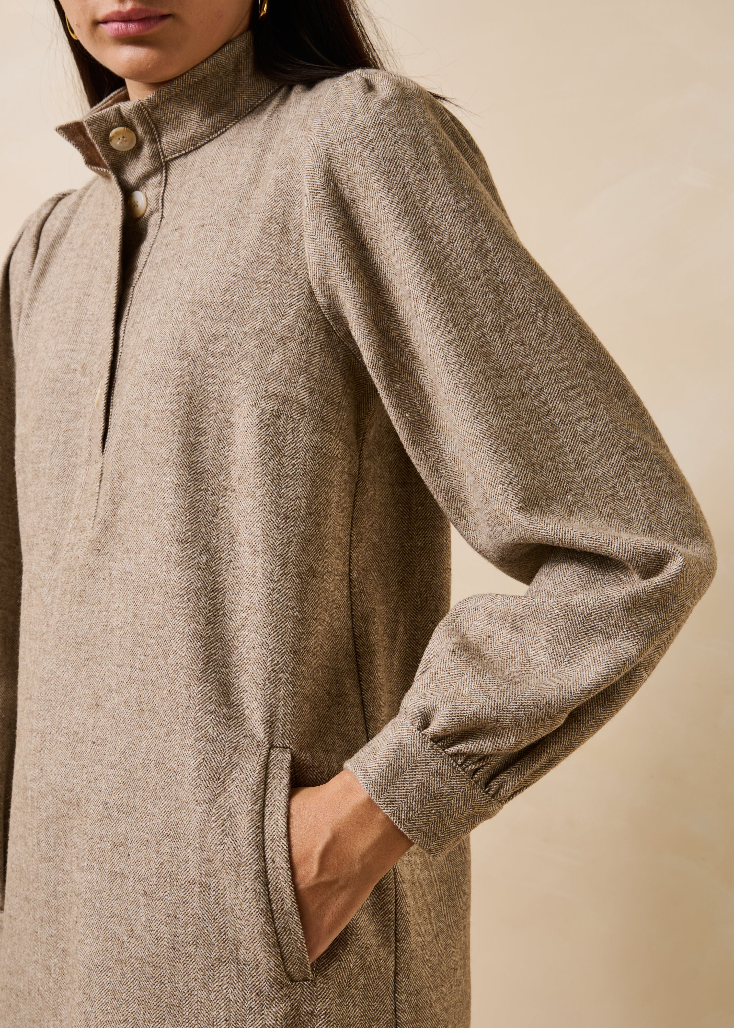 la-f-e-marabout-e-robes-gong-kleid-tweed-beige-greige image 5