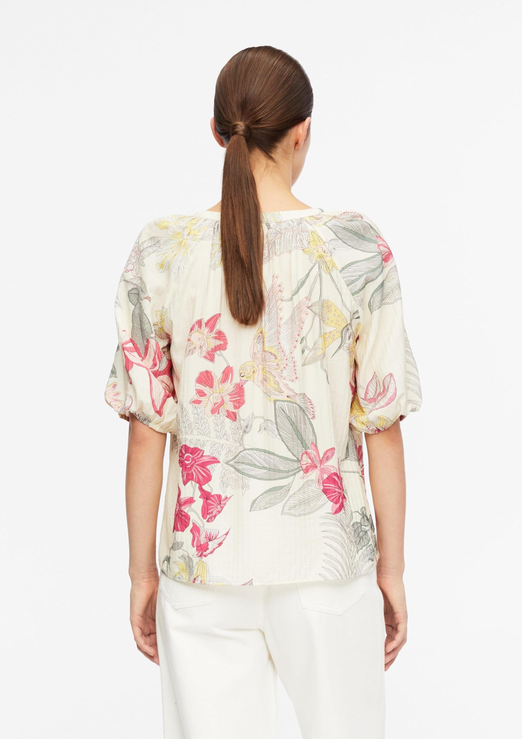 comma-bluse-tunika-ausschnitt-gr-46-beige-kurzarm image 7