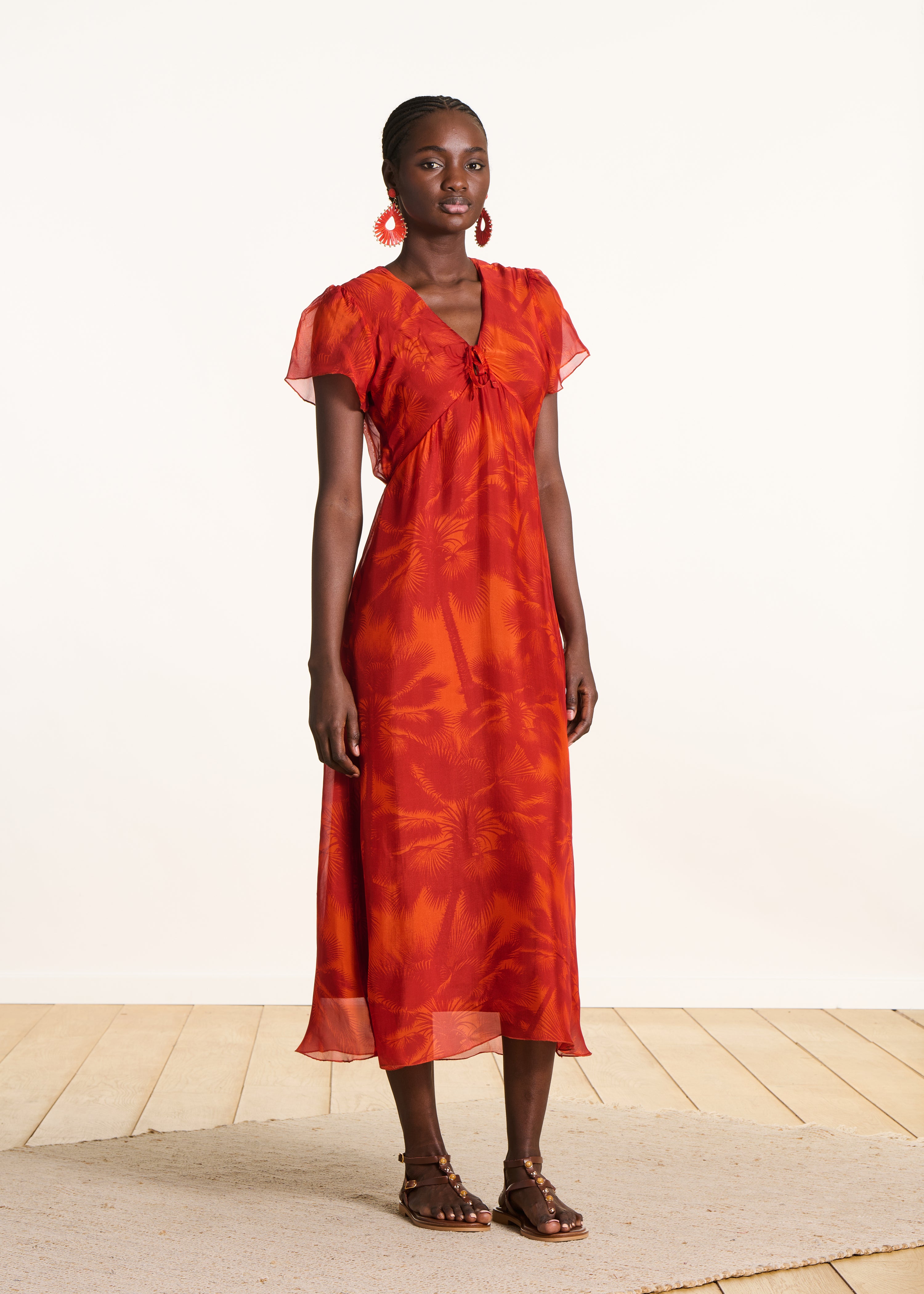 la-f-e-marabout-e-felila-maxikleid-orange-floral-lang image 2