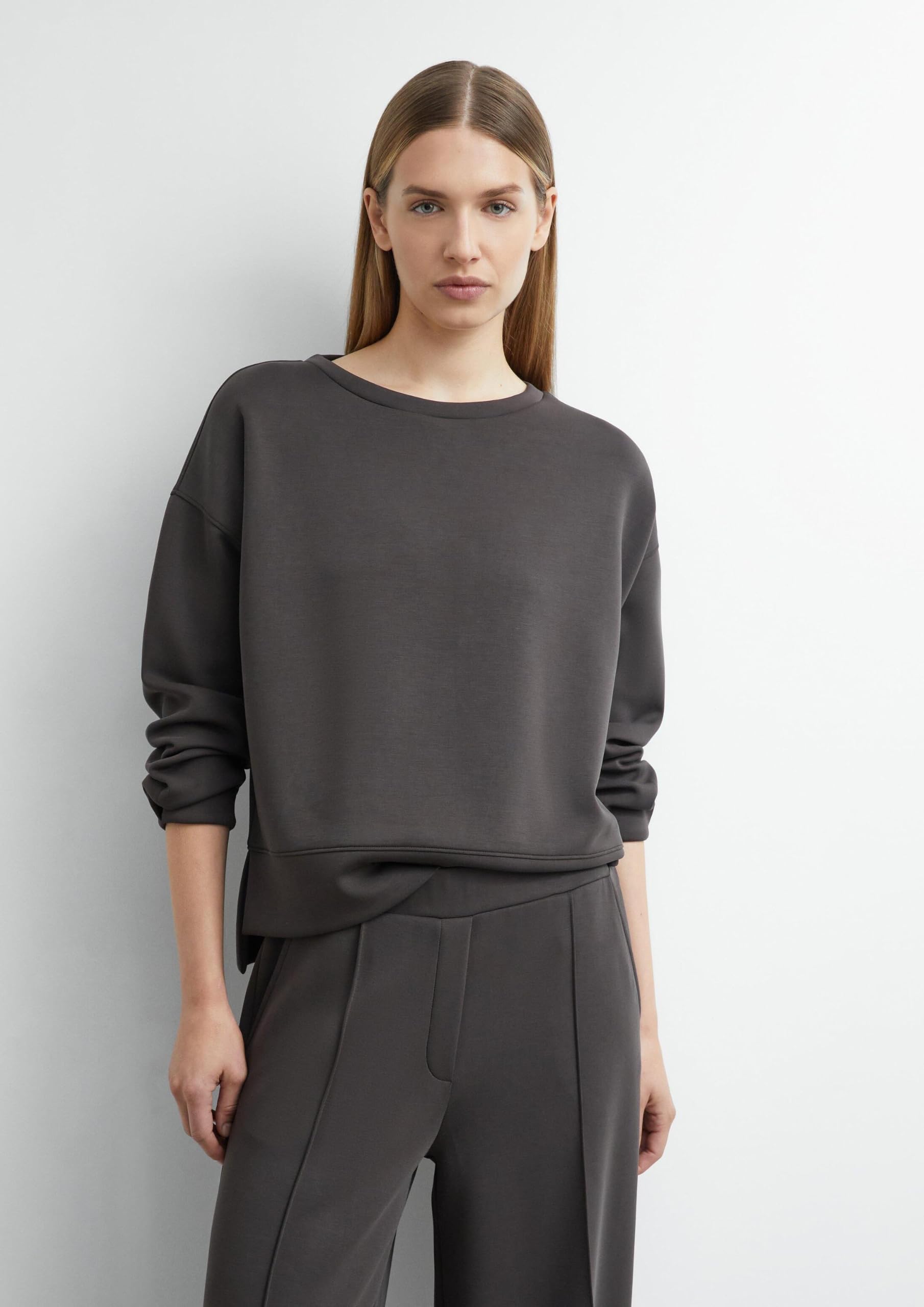 comma-sweatshirt-faltendetail-dunkelbraun-gr-36 image 6