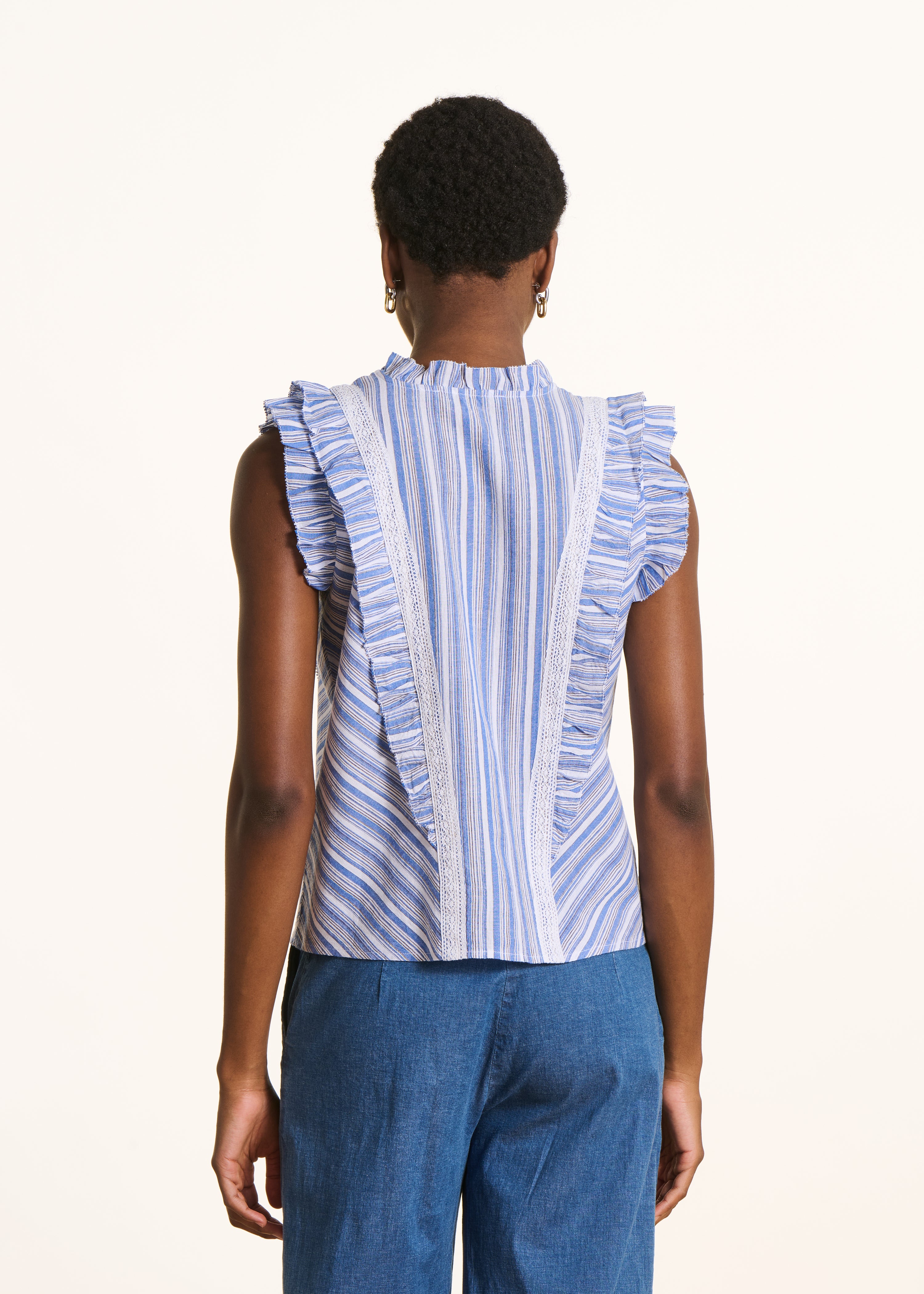 la-f-e-marabout-e-flina-bluse-rmellos-blau-wei-gestreift-bio-baumwolle image 3