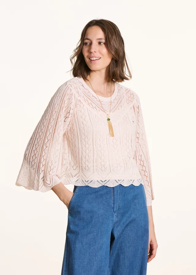la-f-e-marabout-e-fabric-pullover-ecru-ajour image 1