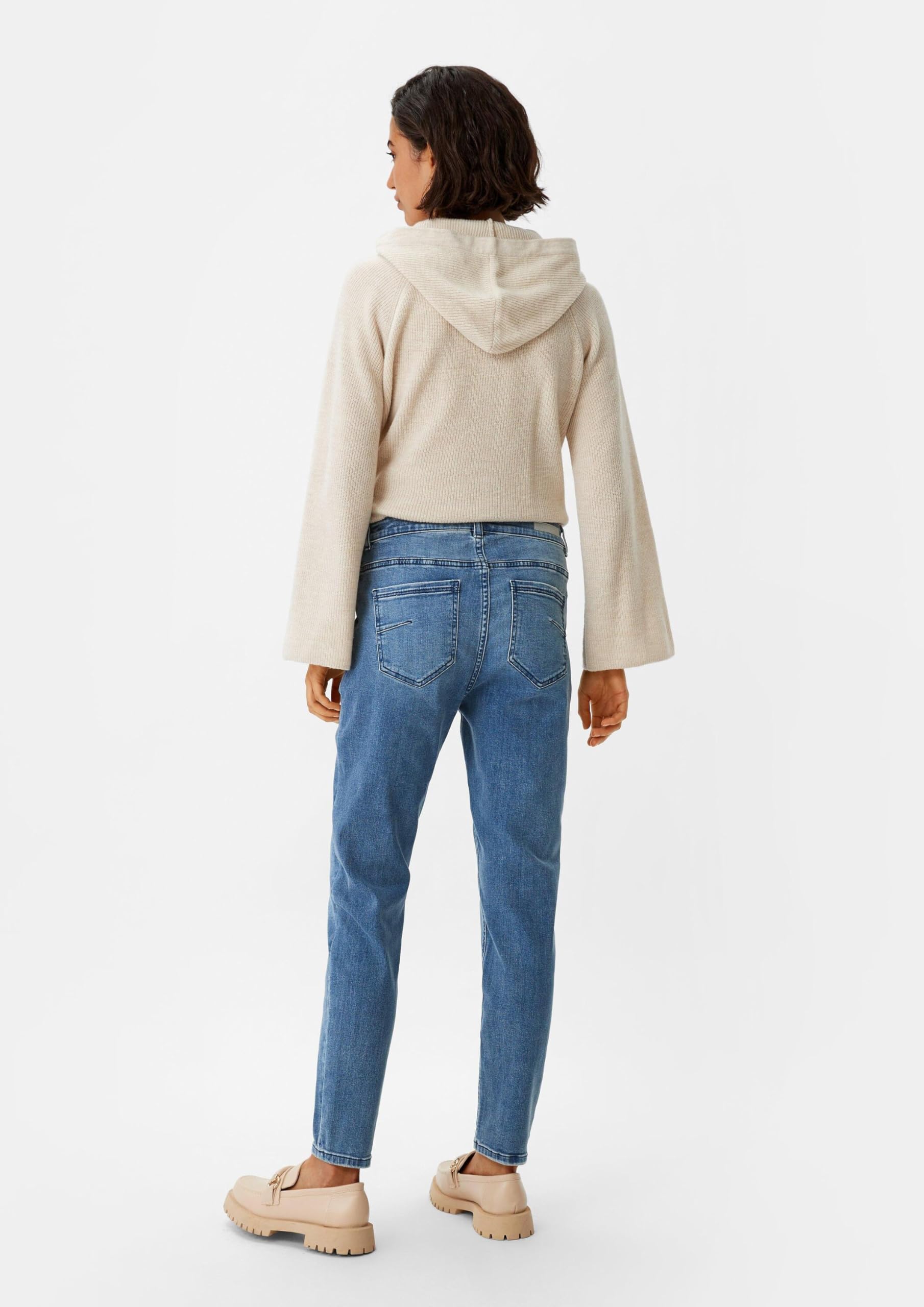 comma-regular-fit-slim-jeans-wascheffekt-blau image 8