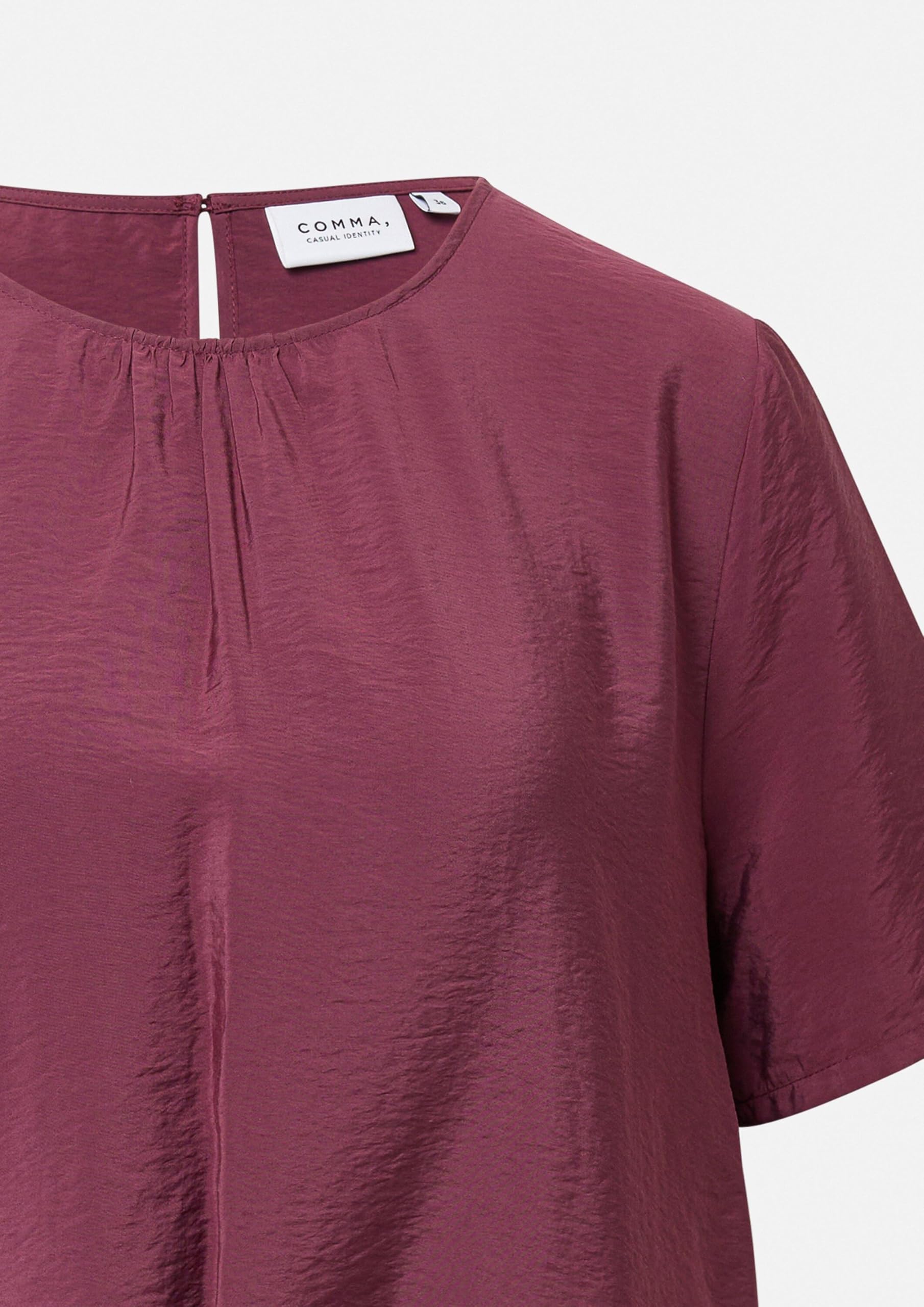 comma-bluse-kurzarm-raffung-regulierbarer-saum-36 image 5