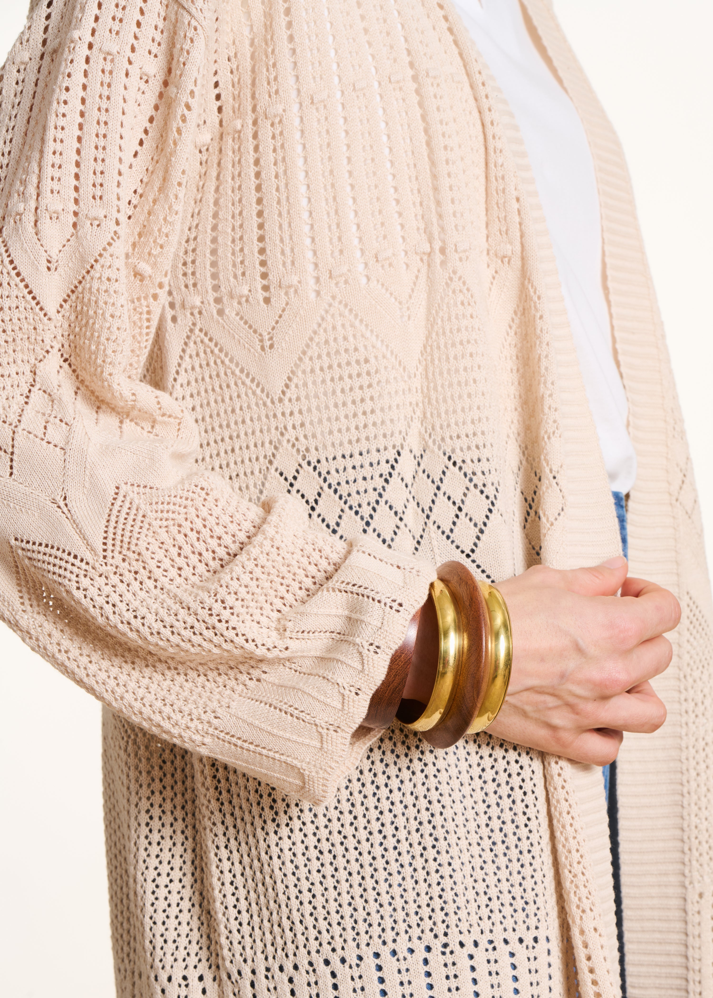 la-f-e-marabout-e-florna-cardigan-beige-lochstrick-lang image 5