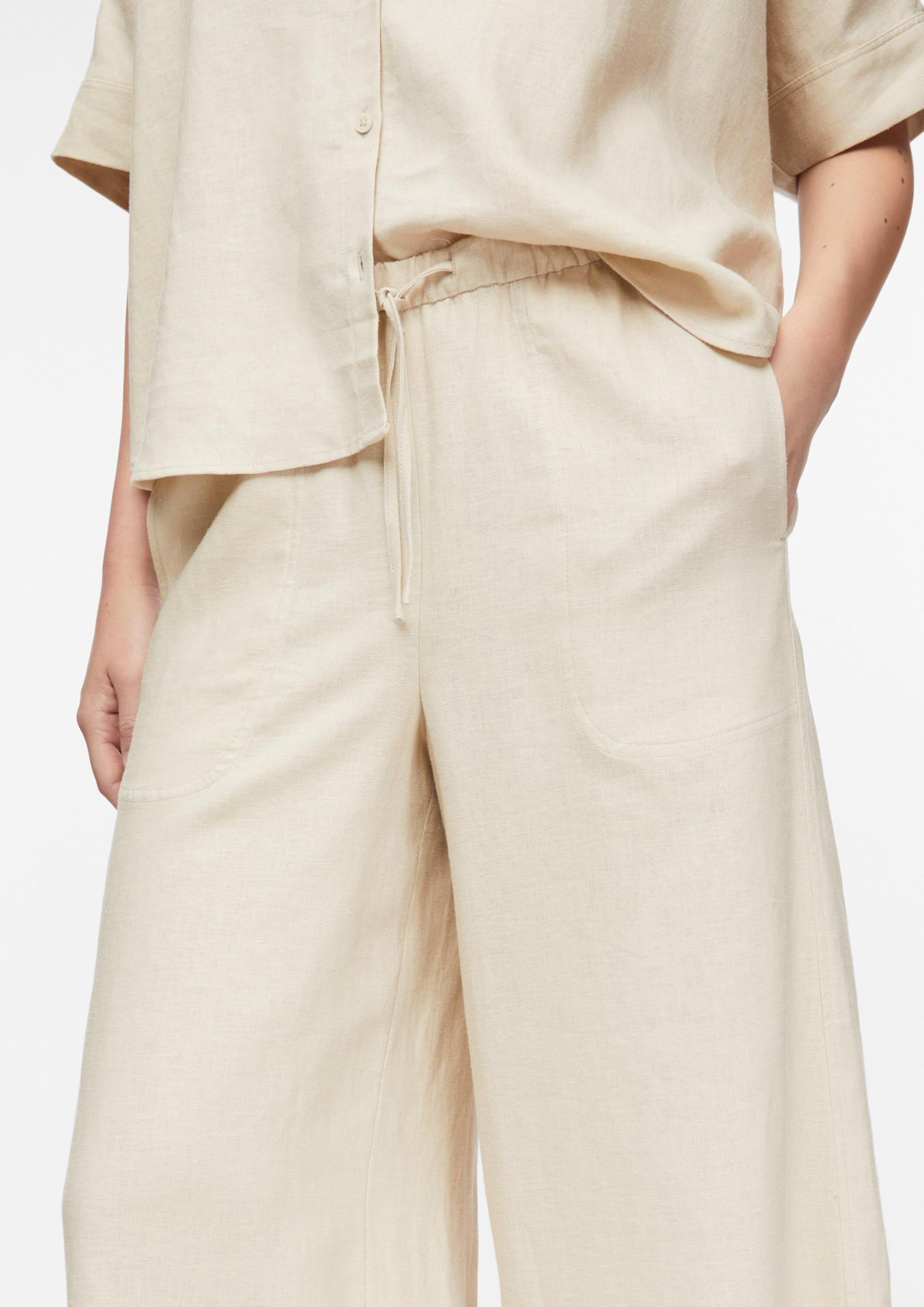 comma-trousers-culotte-streifen-hellbeige image 4