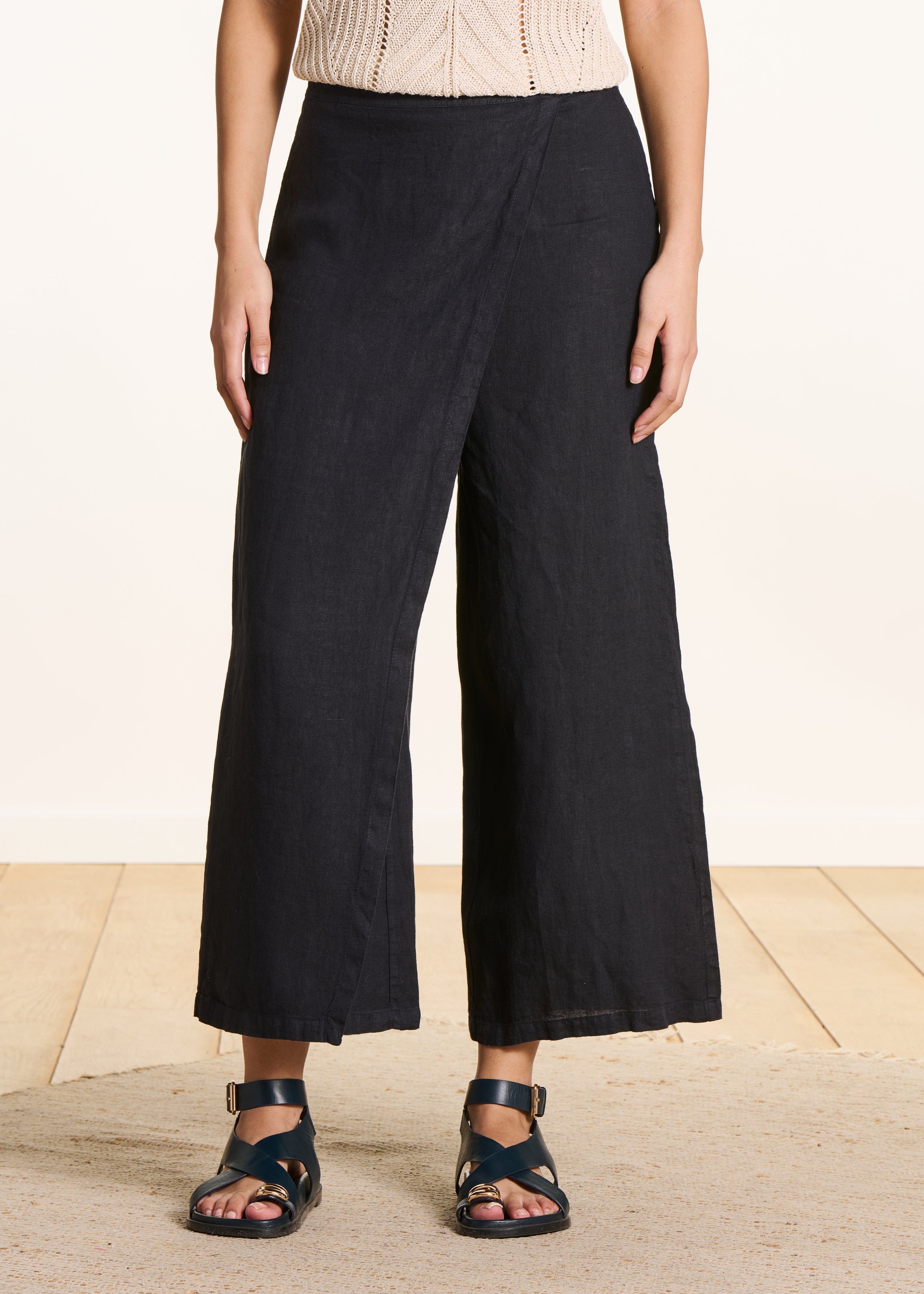 la-f-e-marabout-e-fulano-hose-dunkelblau-leinen-7-8-weit image 2