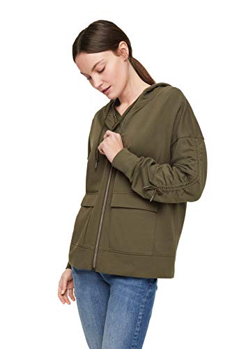comma-casual-identity-sweatjacke-damen-khaki-34-lockere-passform image 7