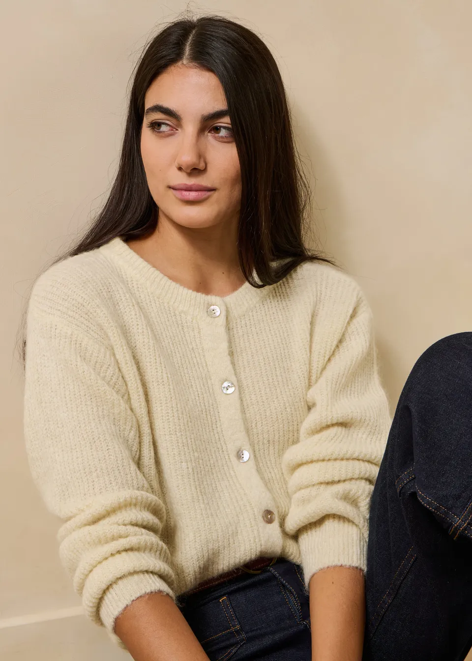 la-f-e-marabout-e-zakaria-strickjacke-ecru-mohair-wolle image 1