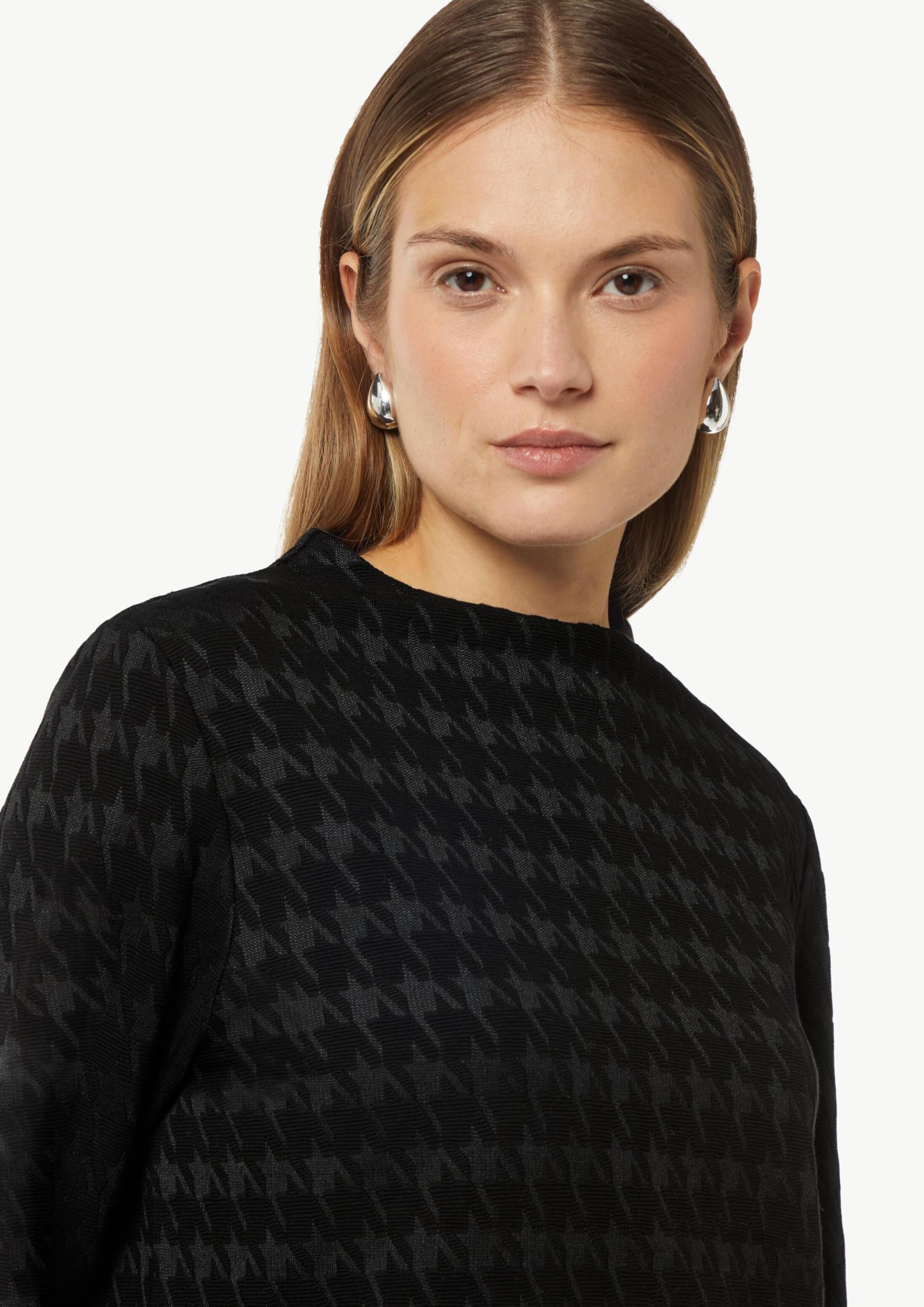 comma-jerseyshirt-hahnentritt-stehkragen-t-rkis-top image 4