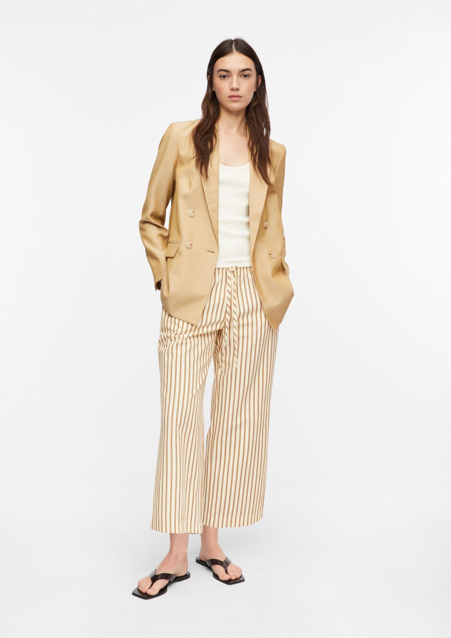 comma-trousers-culotte-hose-seersucker-bindeg-rtel-gr-34 image 6