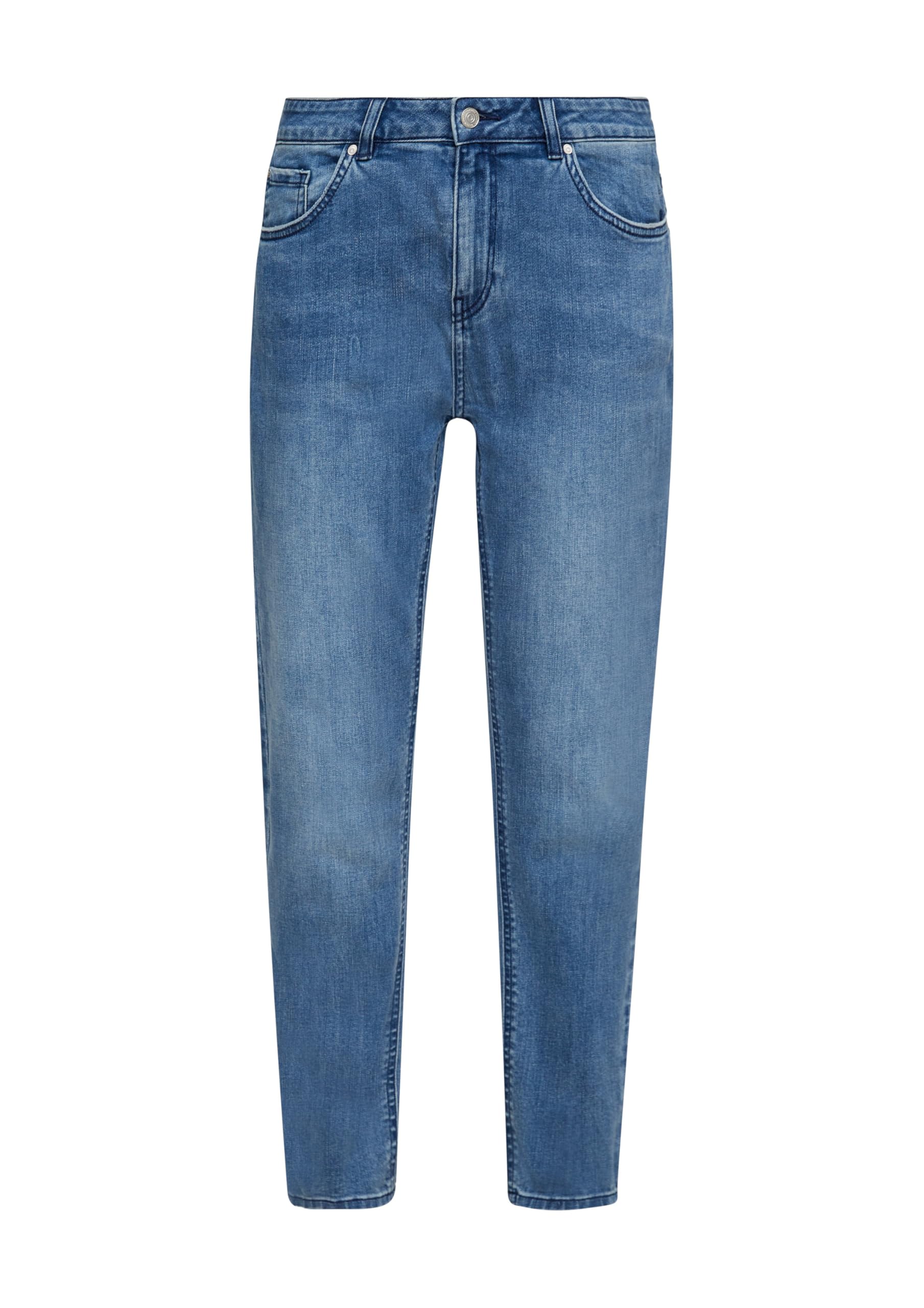 comma-regular-fit-slim-jeans-wascheffekt-blau image 4
