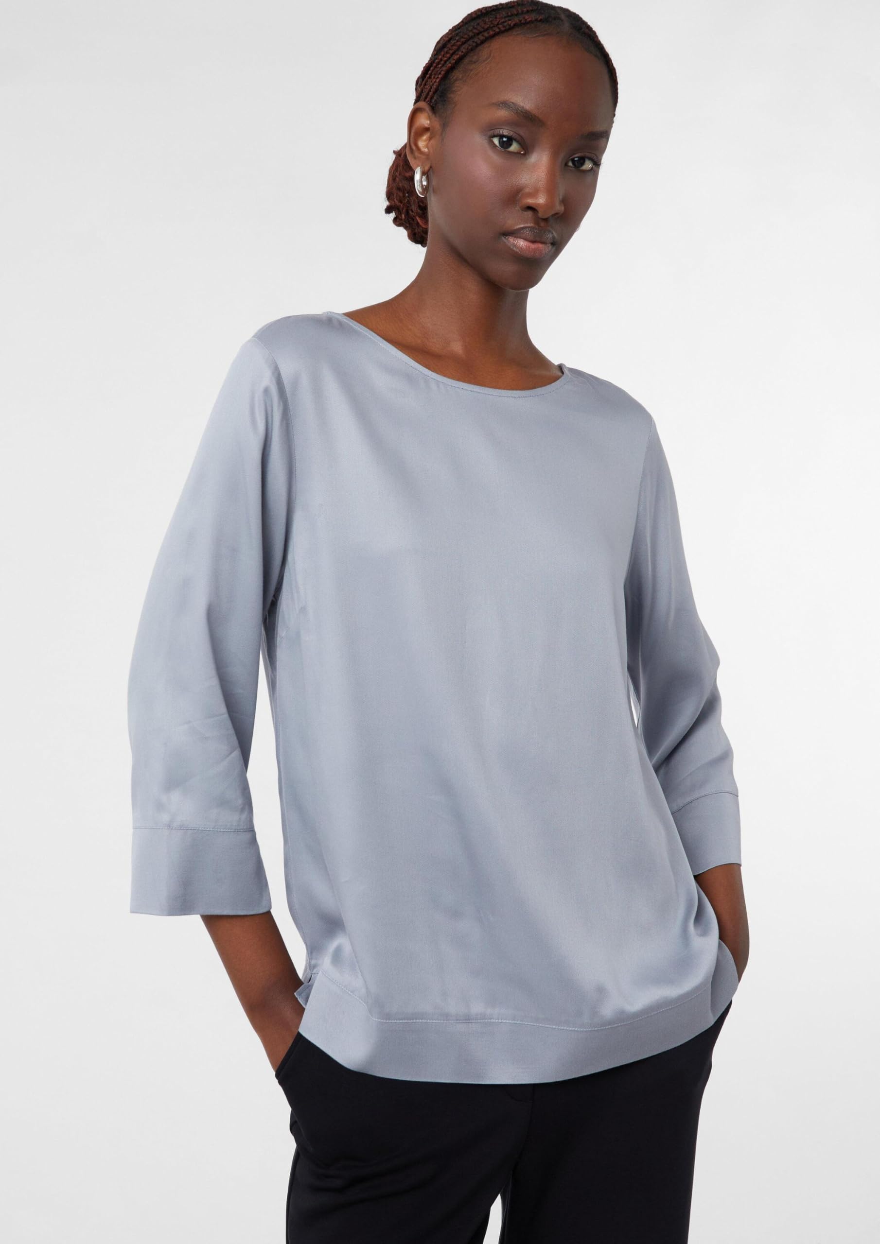 comma-blouses-viskosebluse-3-4-arm-blau-36-schlitzdetails image 3