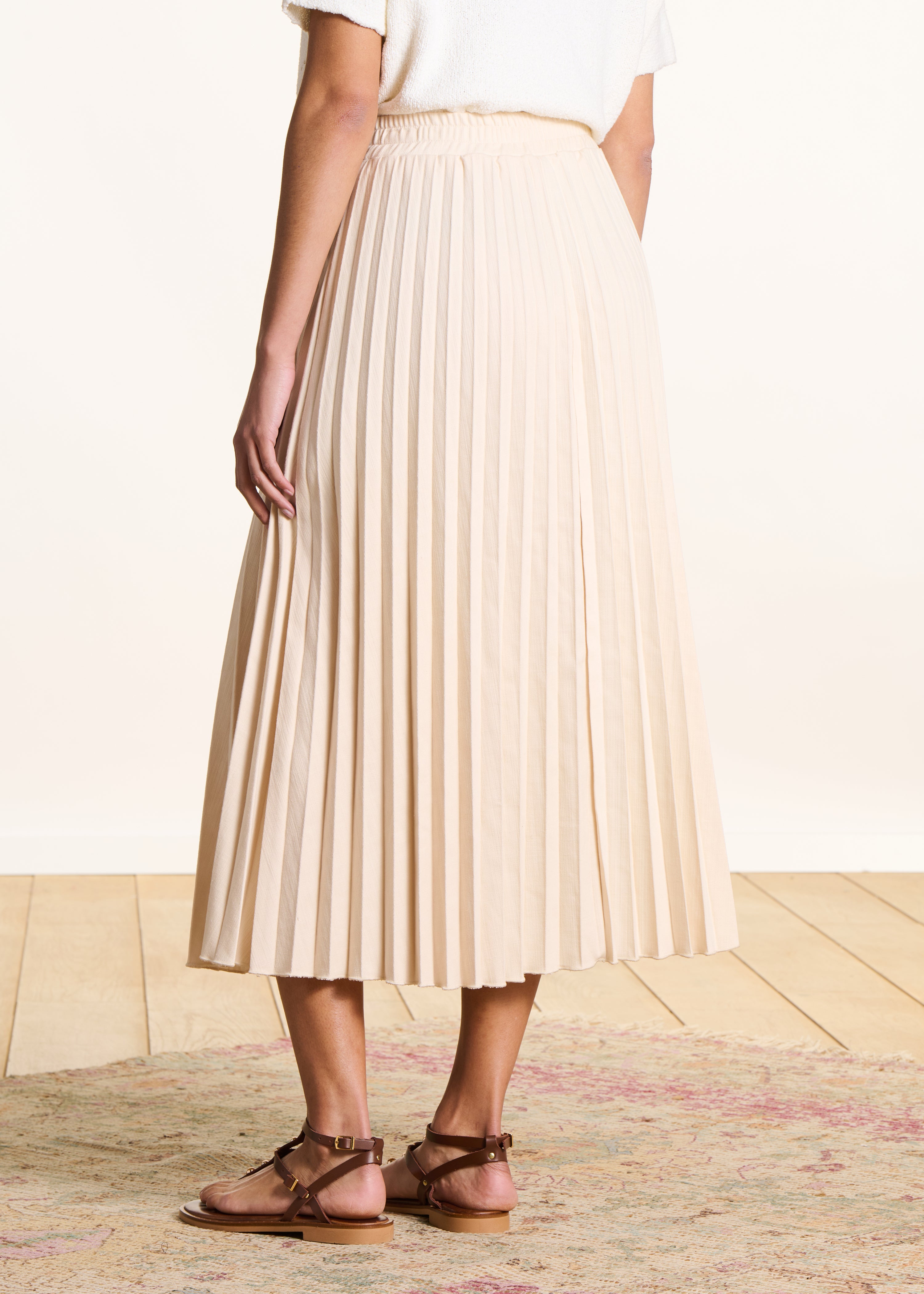la-f-e-marabout-e-jupes-plisseerock-midi-jeans-ecru-damen image 3