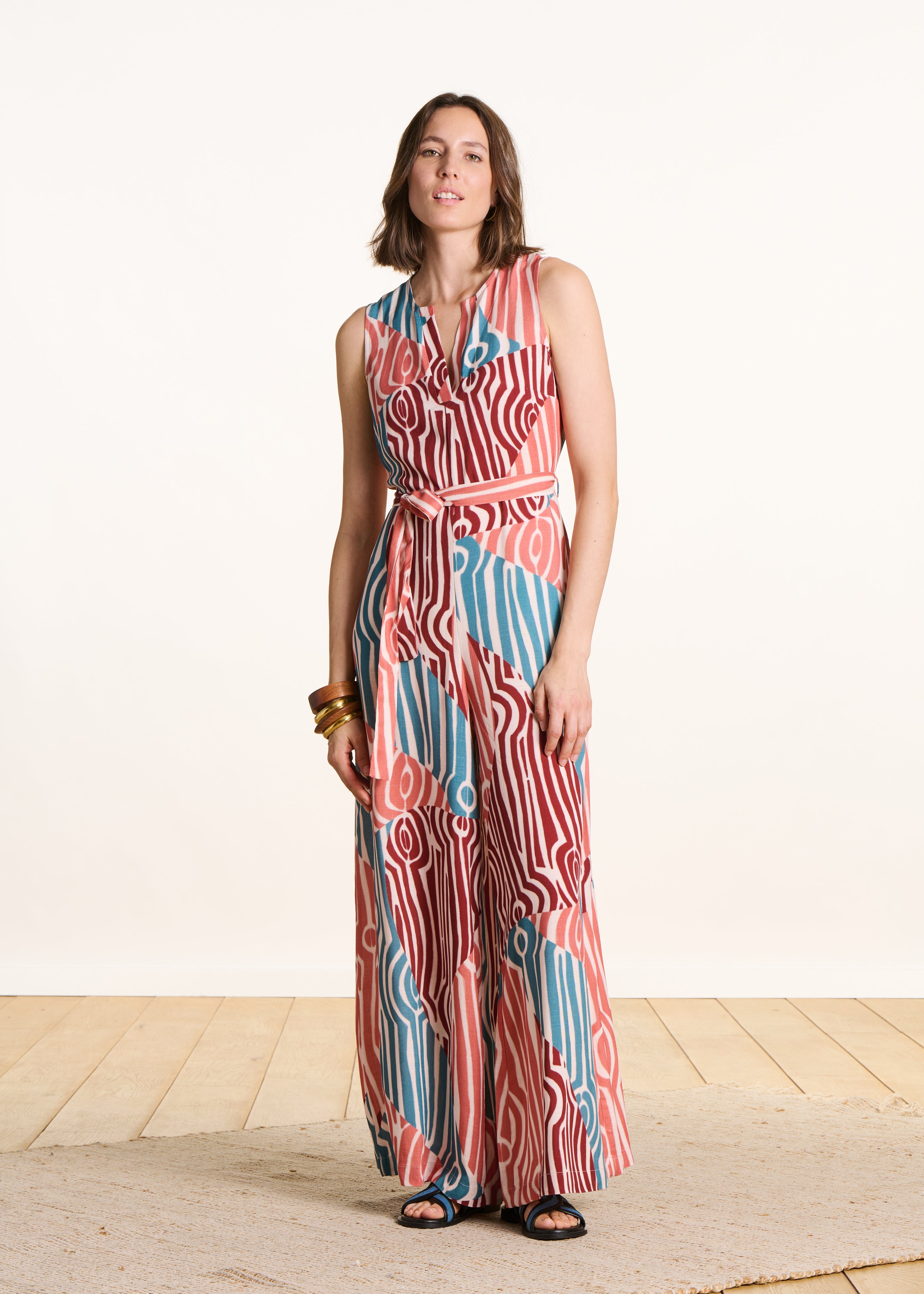 la-f-e-marabout-e-overall-jumpsuit-bunt-grafik-print-weites-bein image 2