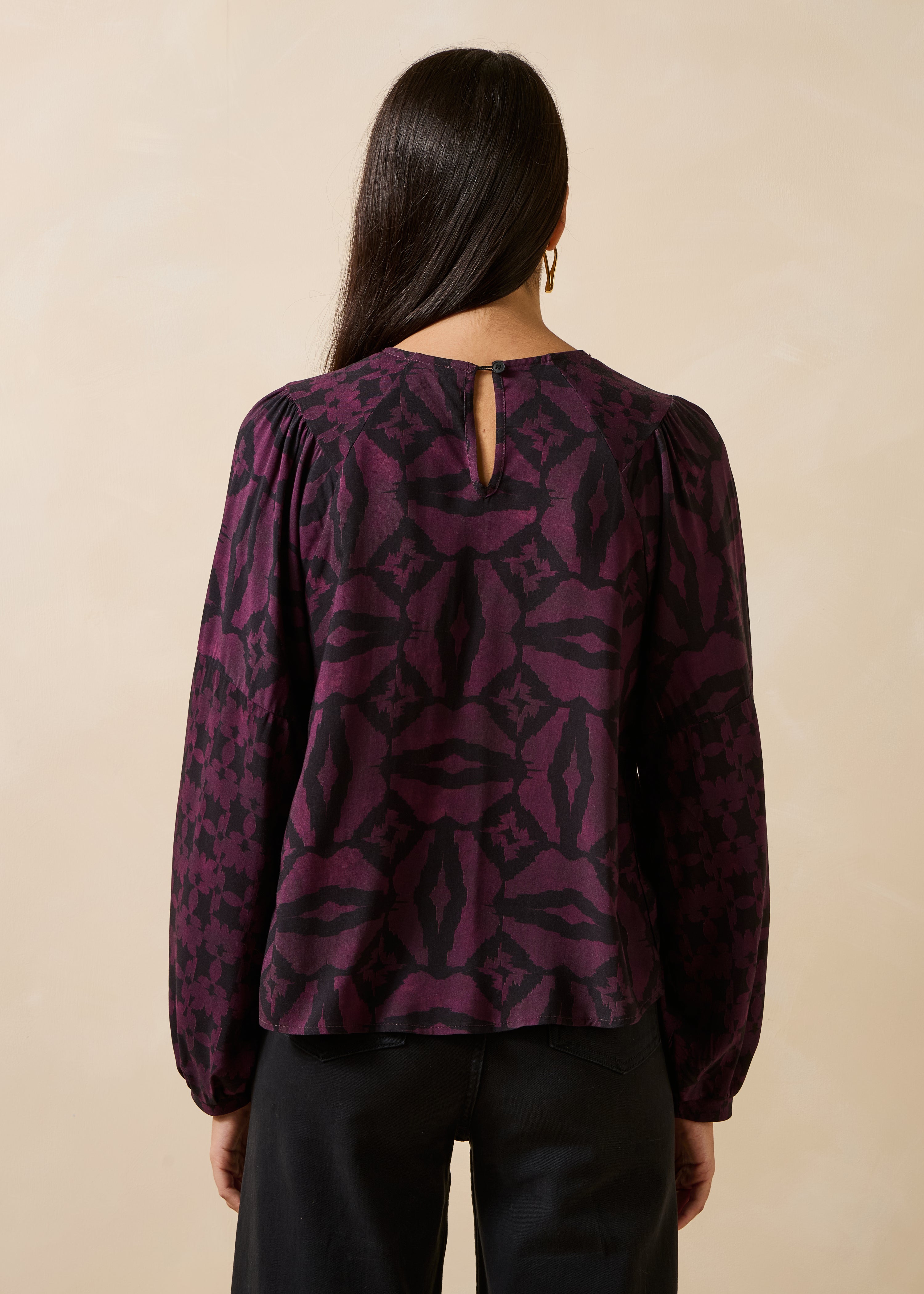 la-f-e-marabout-e-goplin-top-damen-schwarz-violett-print image 3