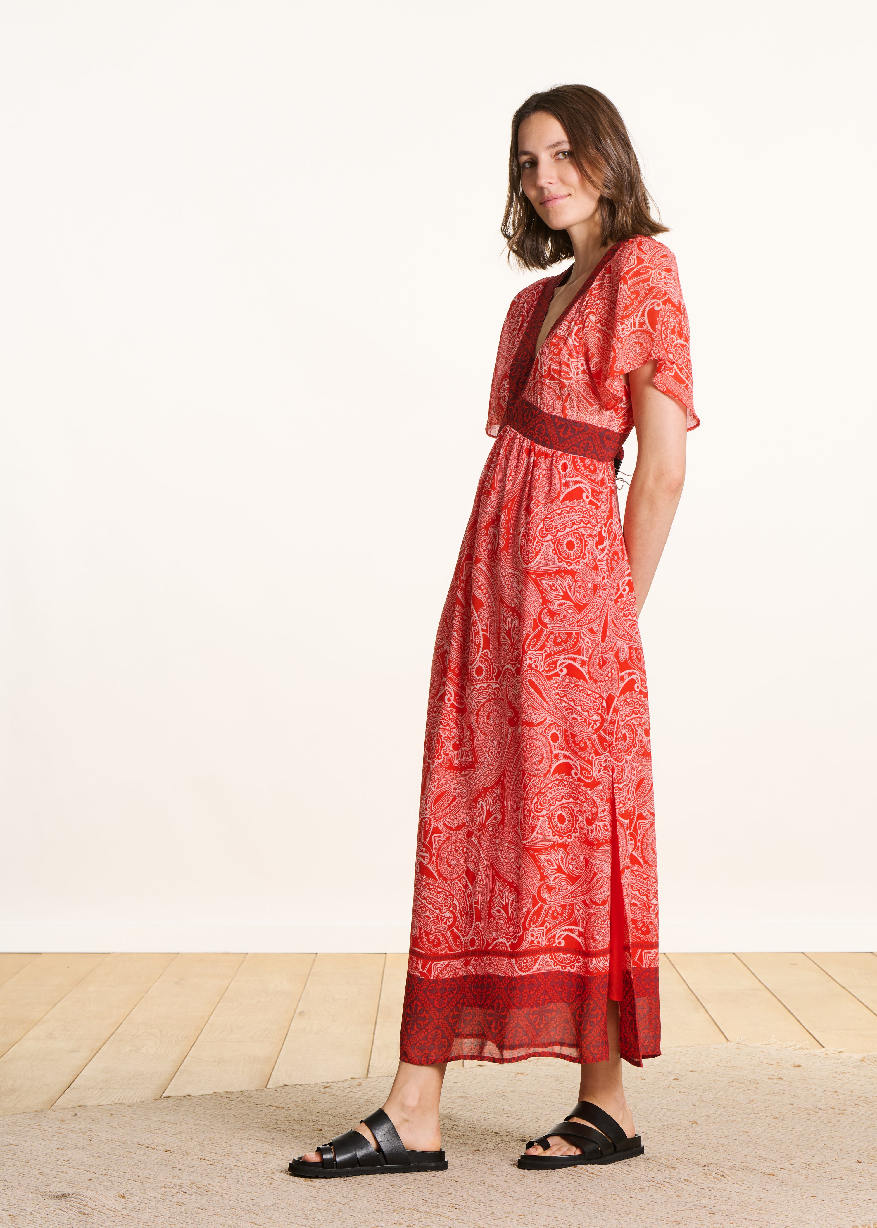 la-f-e-marabout-e-fleuri-kleid-georgette-orange-gr-38-lang image 3