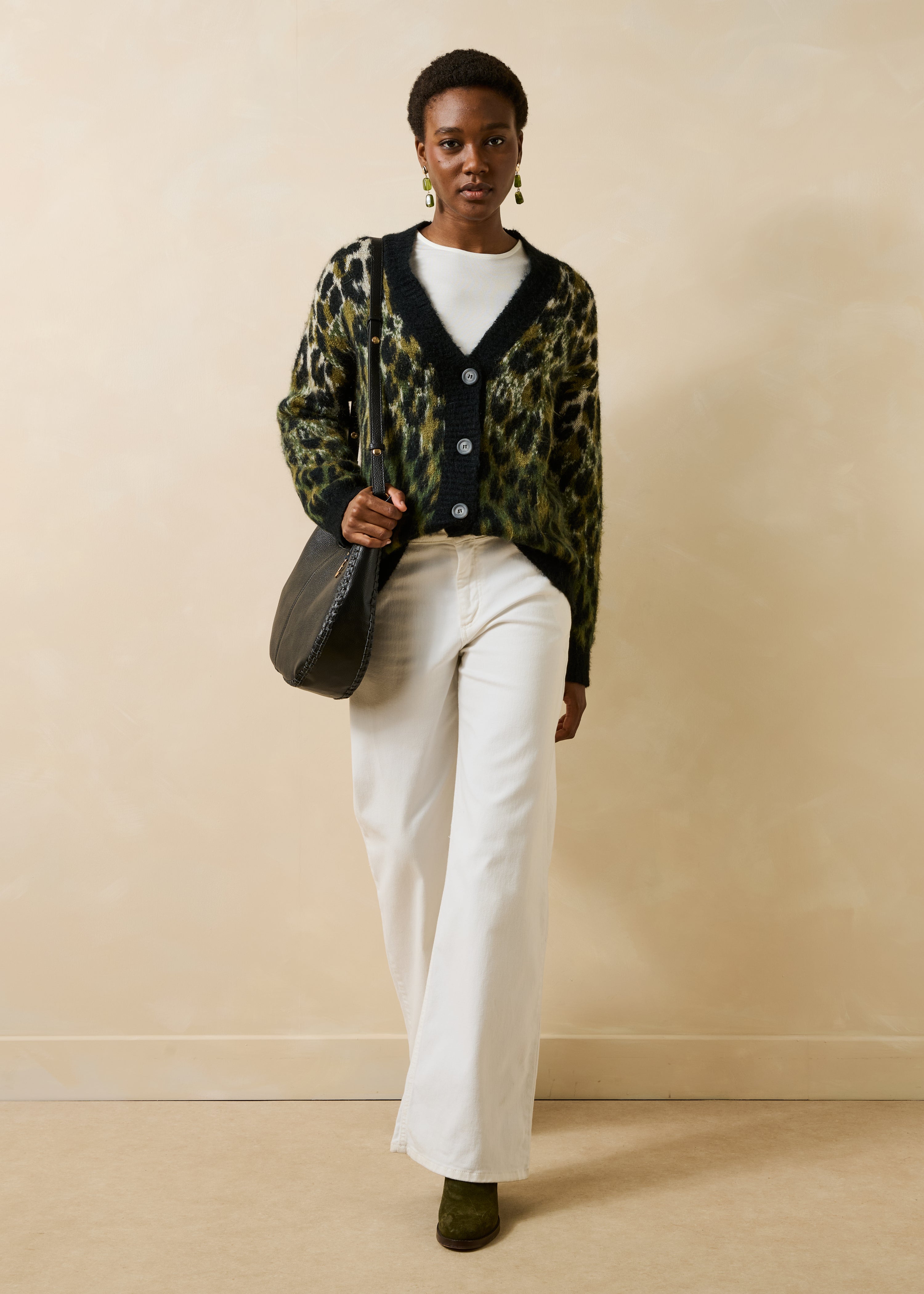 la-f-e-marabout-e-groove-strickjacke-kaki-mohair-animal image 2
