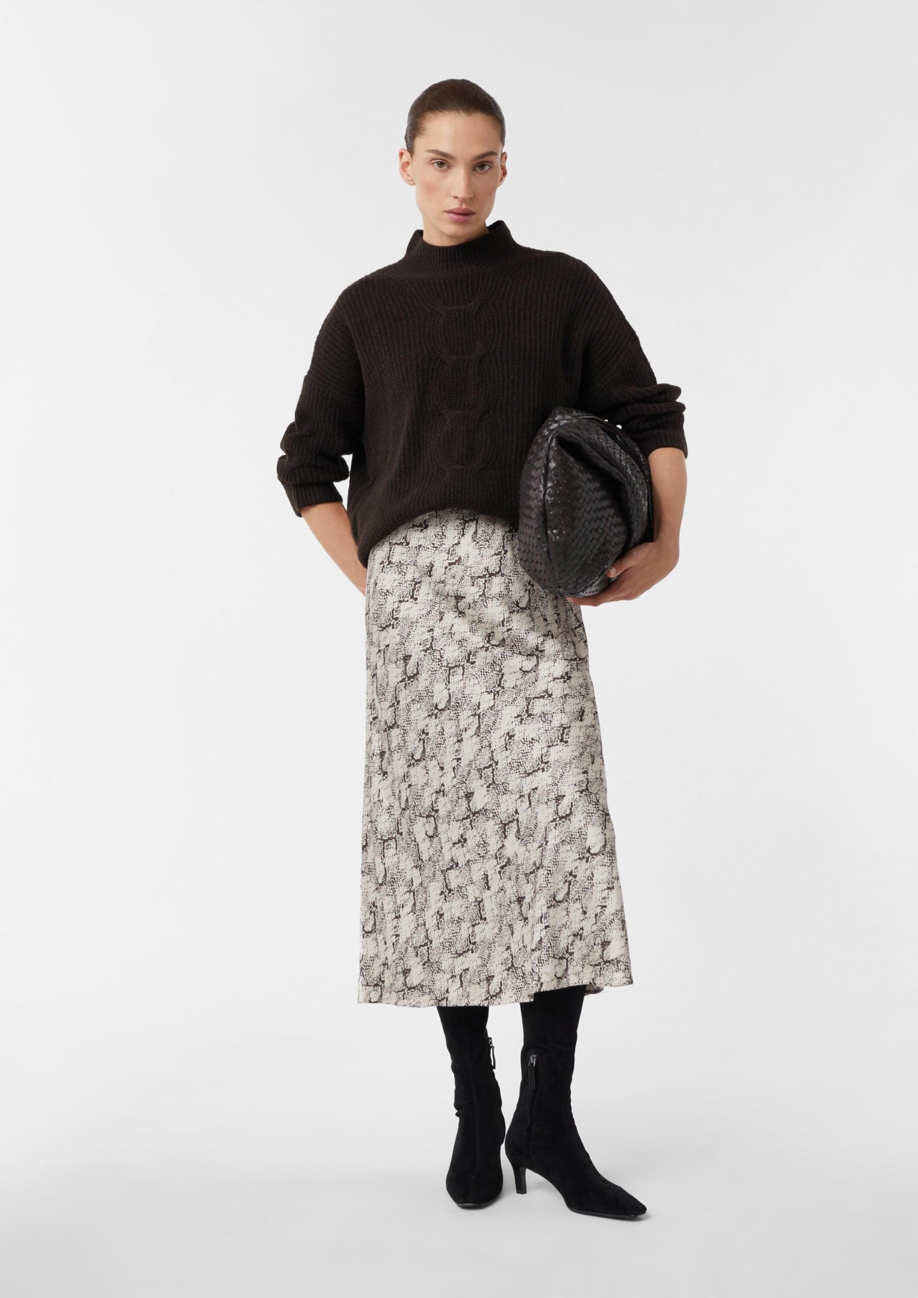 comma-satin-rock-midi-all-over-print-plisseerock-damen image 3